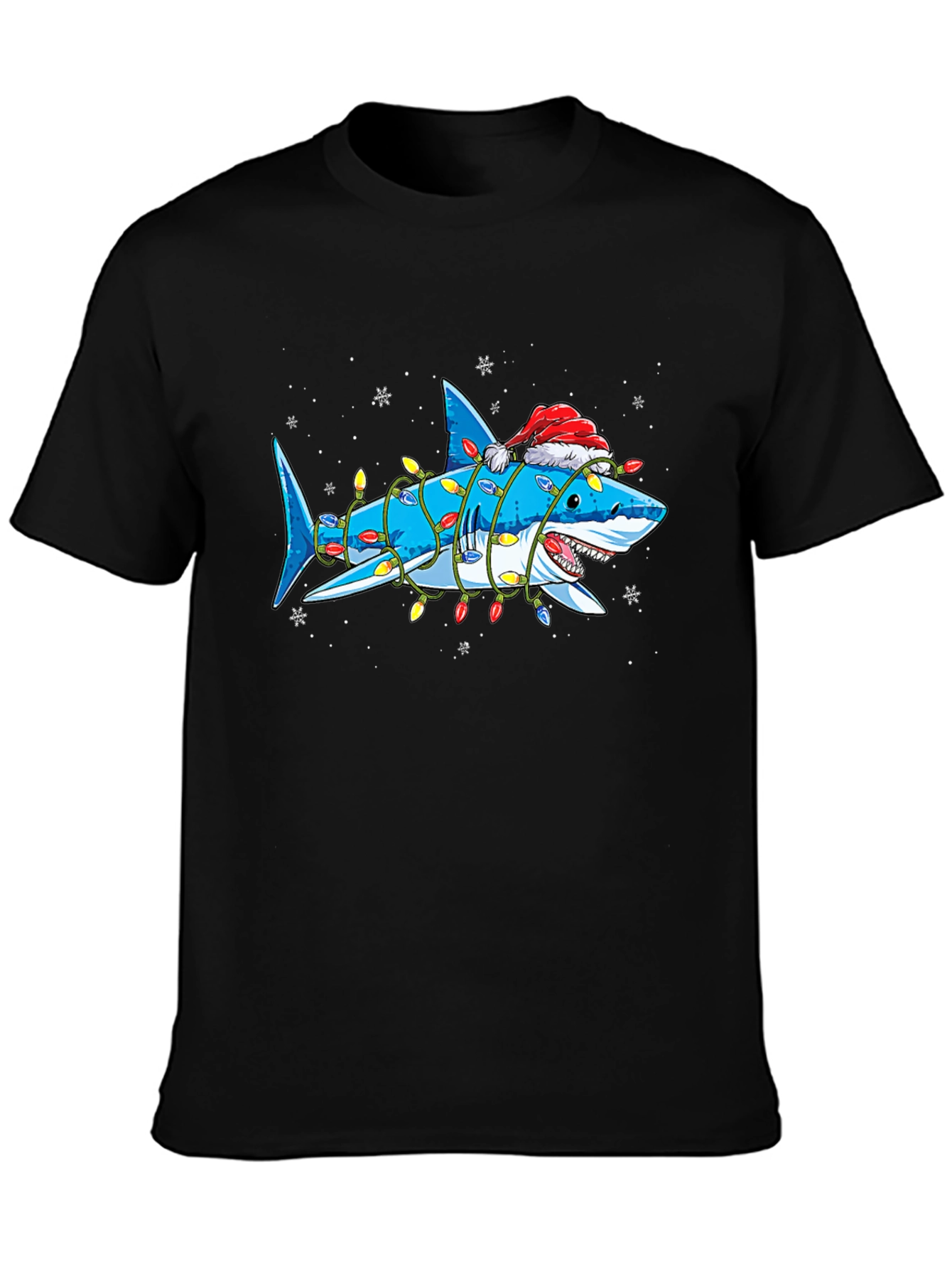 Christmas Shark T-Shirt with Holiday Lights