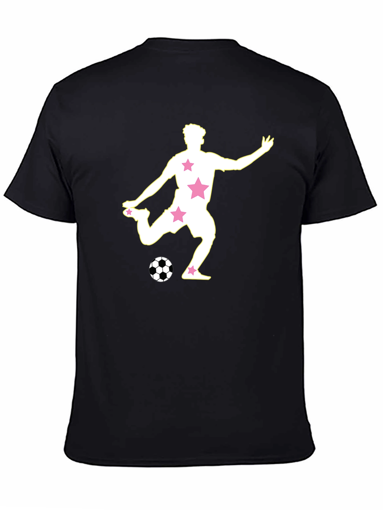 Soccer Star Graphic Tee - Black Cotton Blend