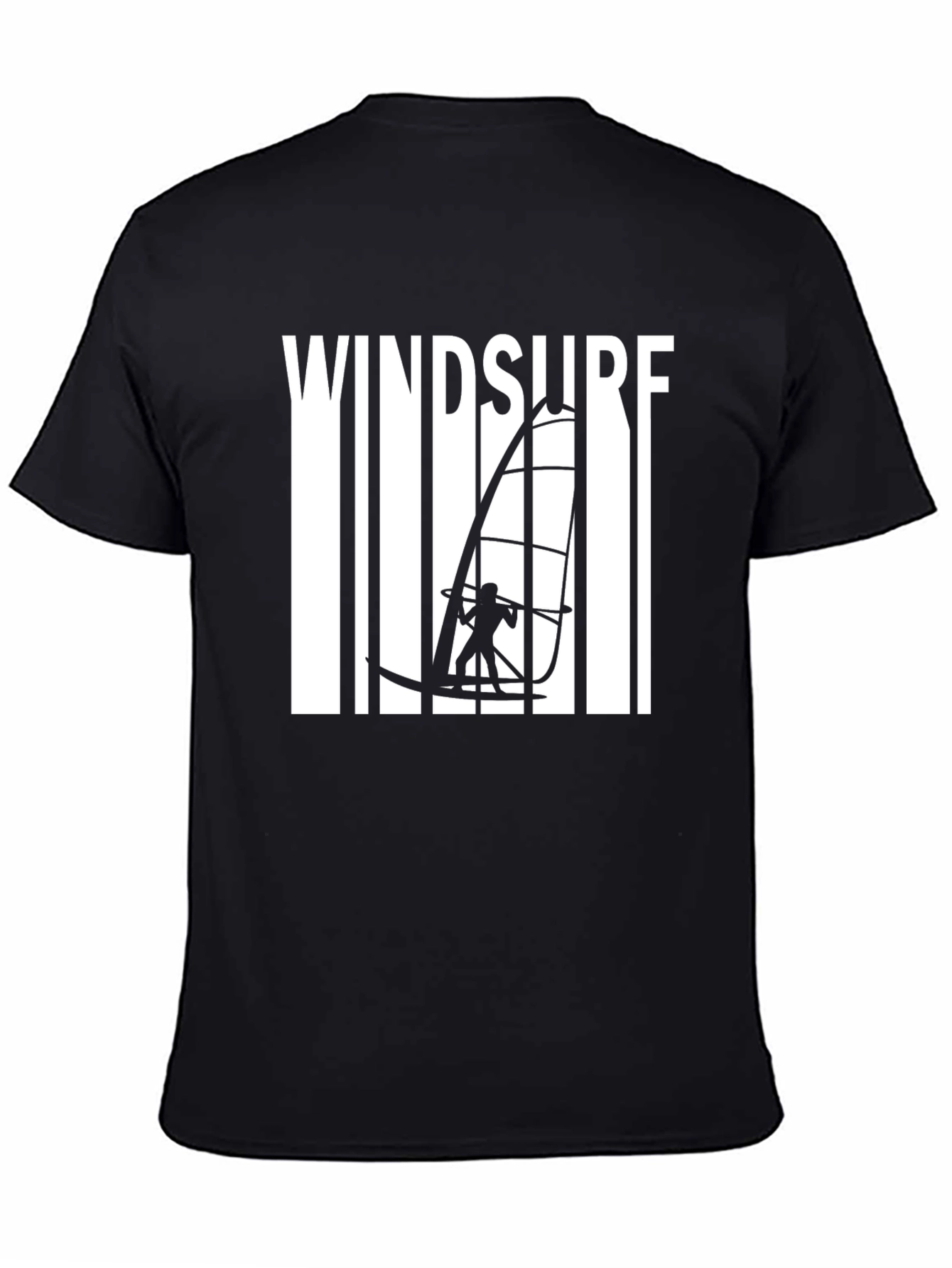 Windsurf Graphic Tee - Black Cotton T-Shirt