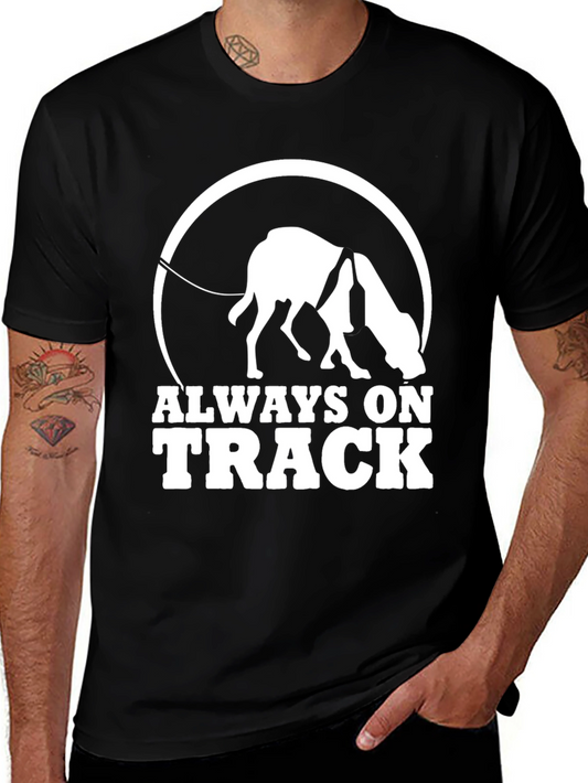 Always On Track Dog T-Shirt - Black