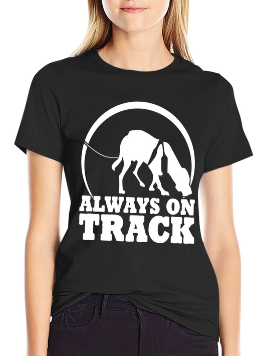 Always On Track Dog T-Shirt - Black