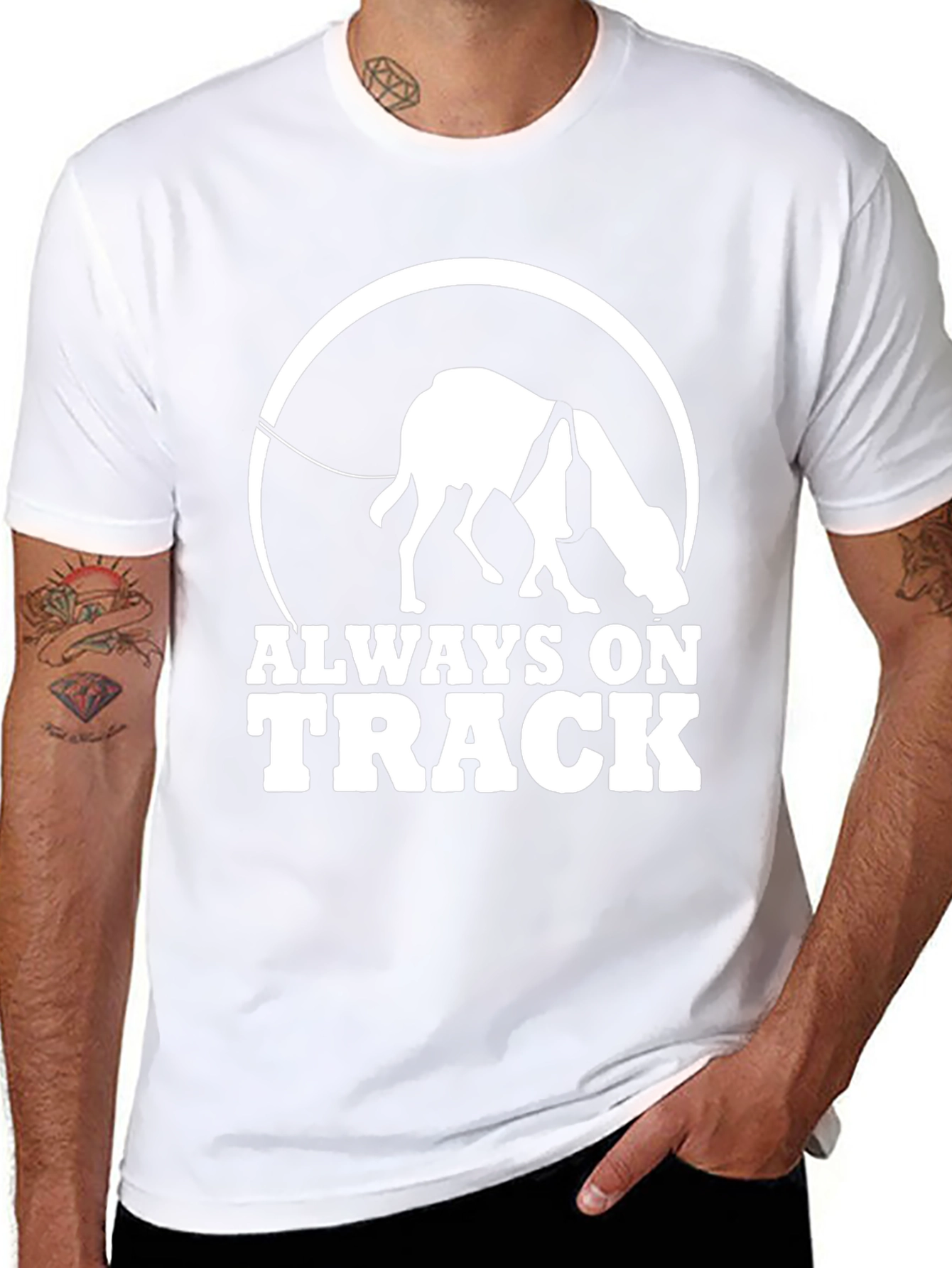 Always On Track Dog T-Shirt - Black