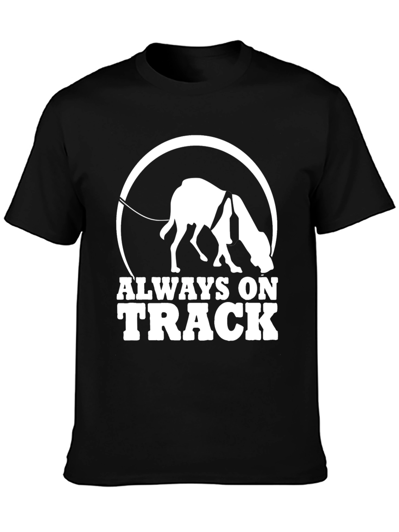 Always On Track Dog T-Shirt - Black