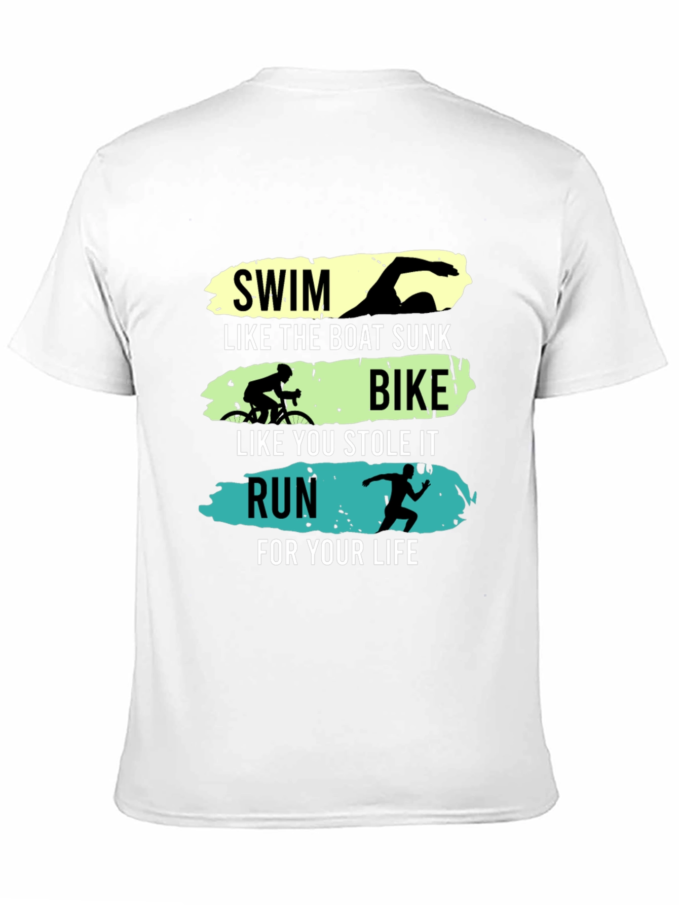 Triathlon Black Graphic Tee - Swim Bike Run