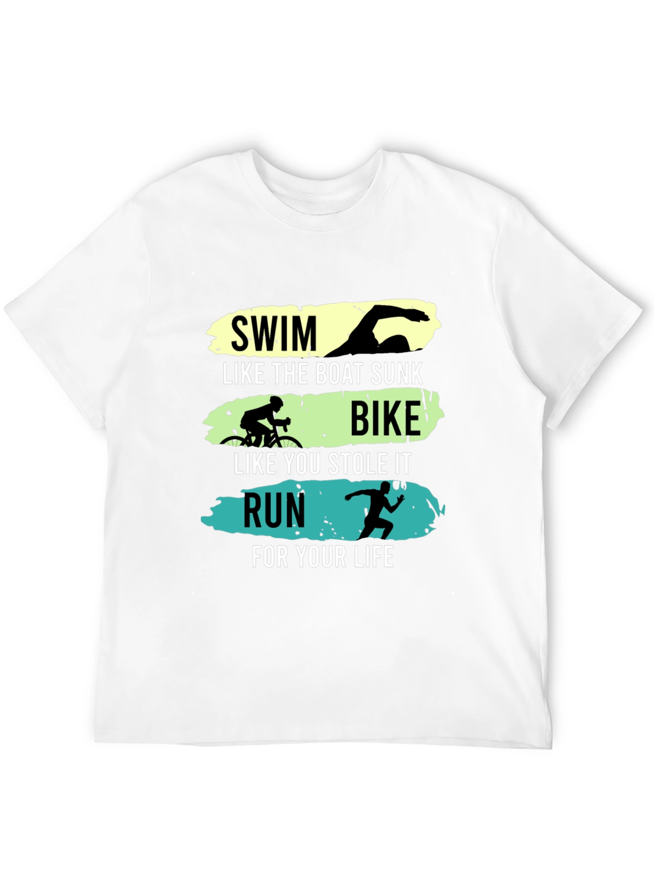 Triathlon Black Graphic Tee - Swim Bike Run