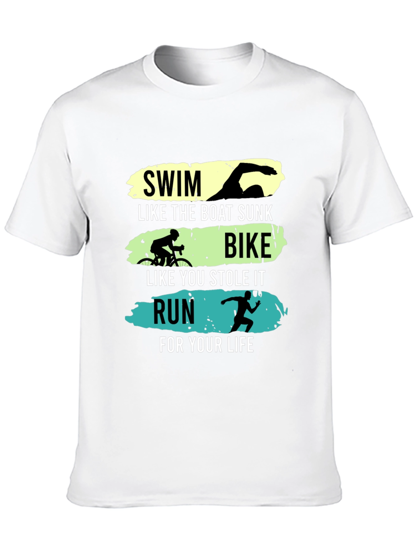 Triathlon Black Graphic Tee - Swim Bike Run