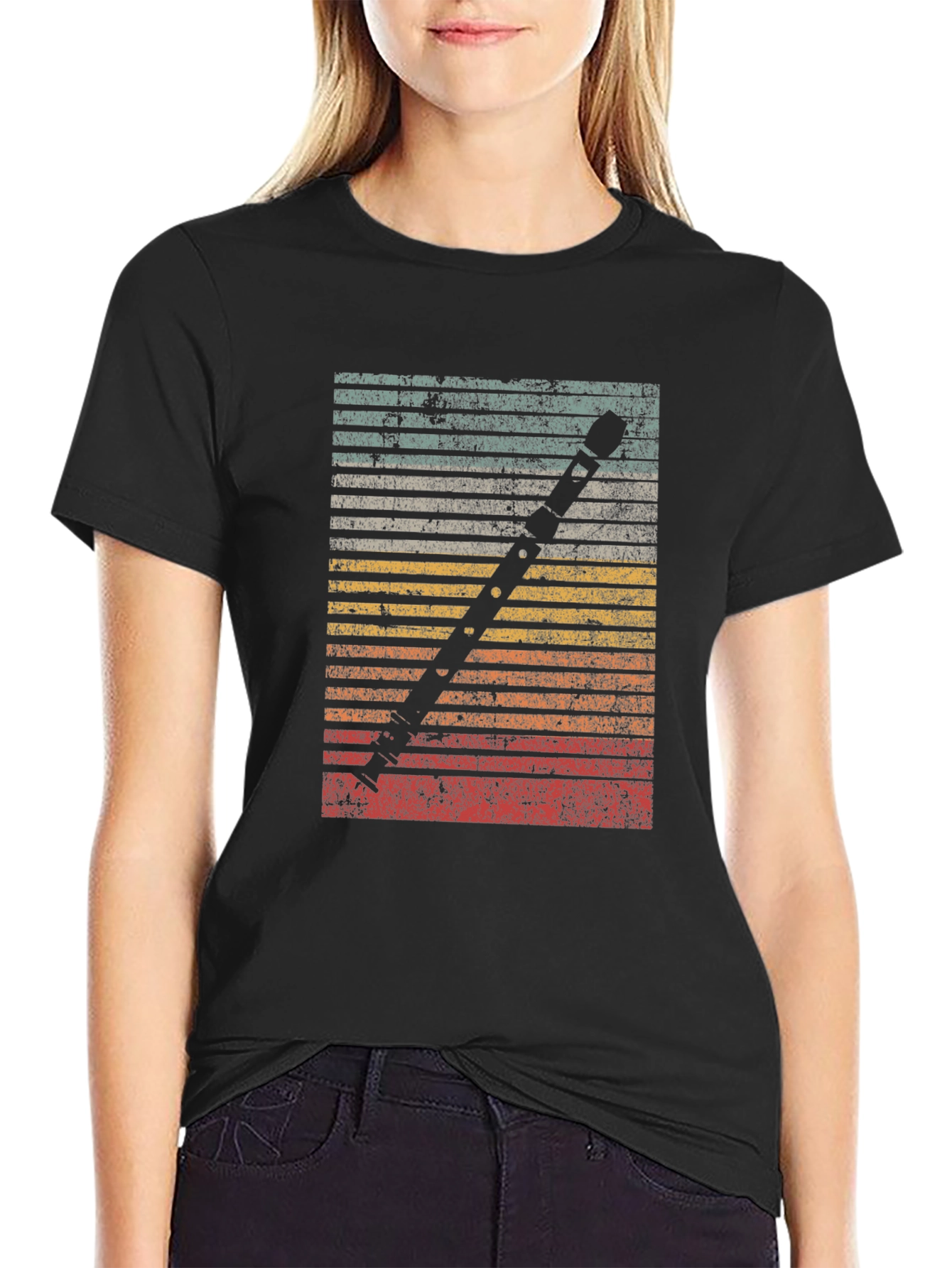Retro Flute Player T-Shirt - Musician Gift