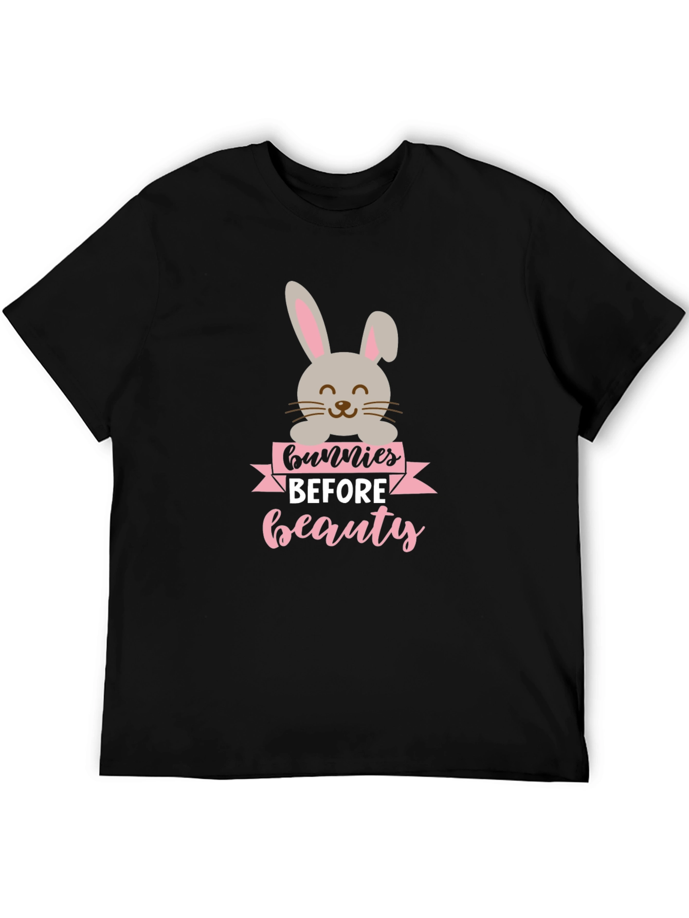 Bunnies Before Beauty Black Graphic Tee