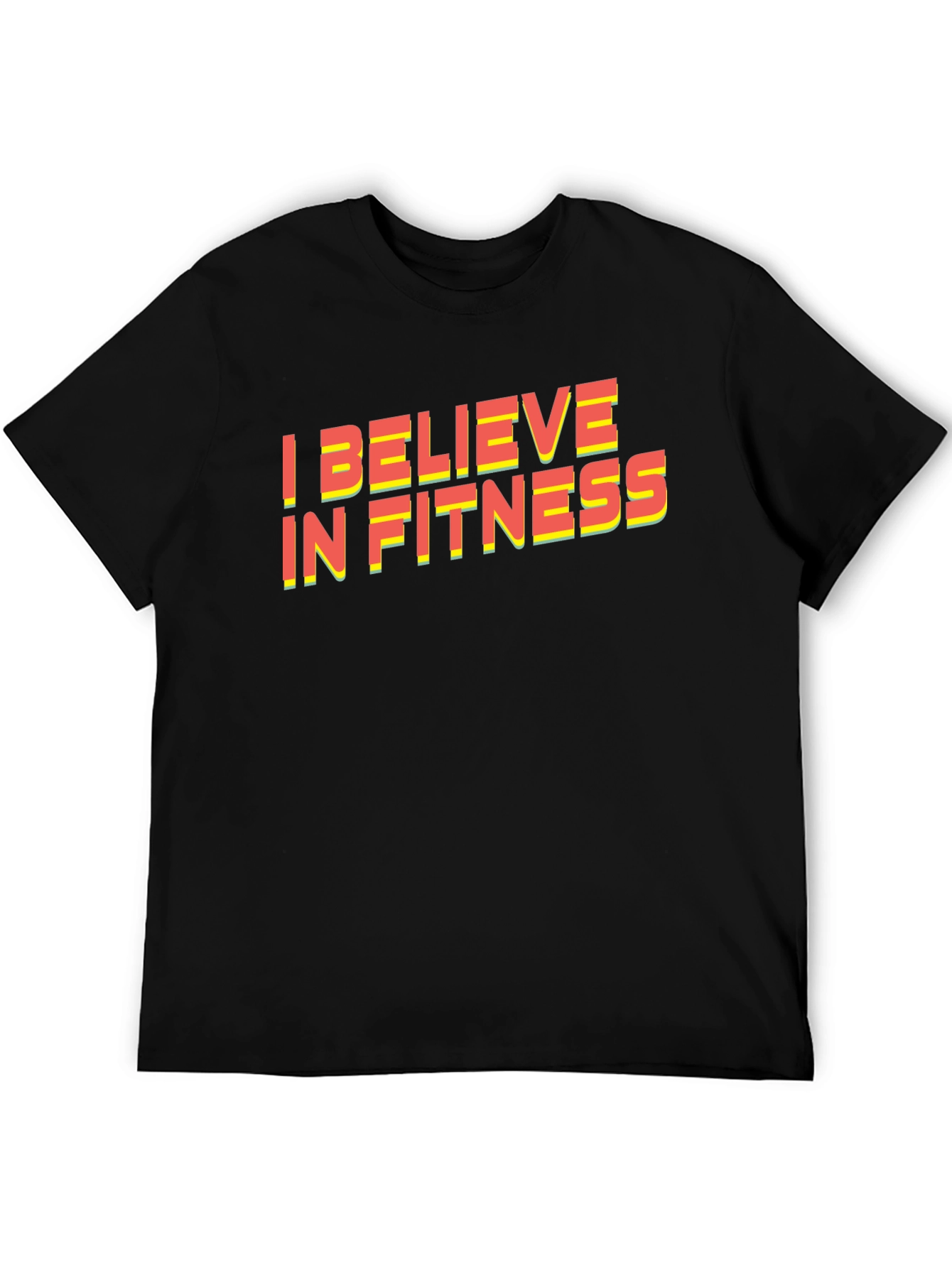 I Believe in Fitness Graphic Tee - Black