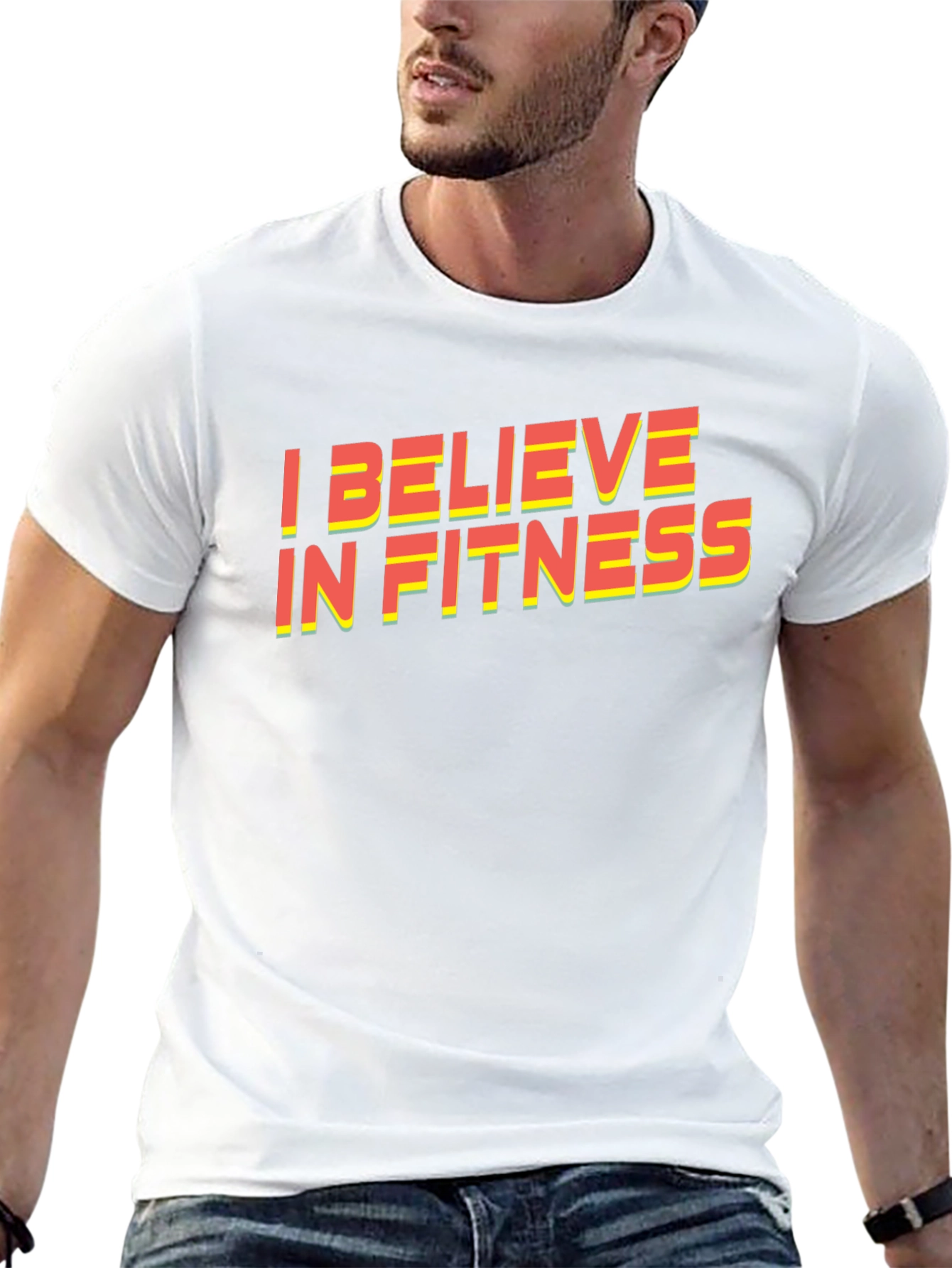 I Believe in Fitness Graphic Tee - Black