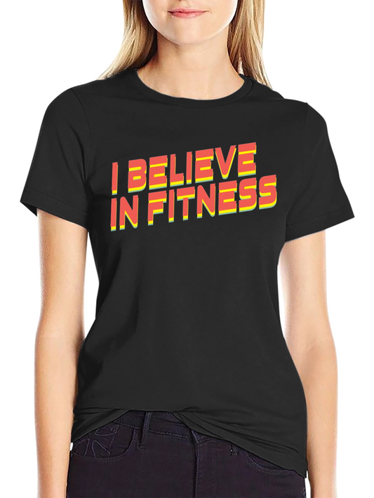 I Believe in Fitness Graphic Tee - Black