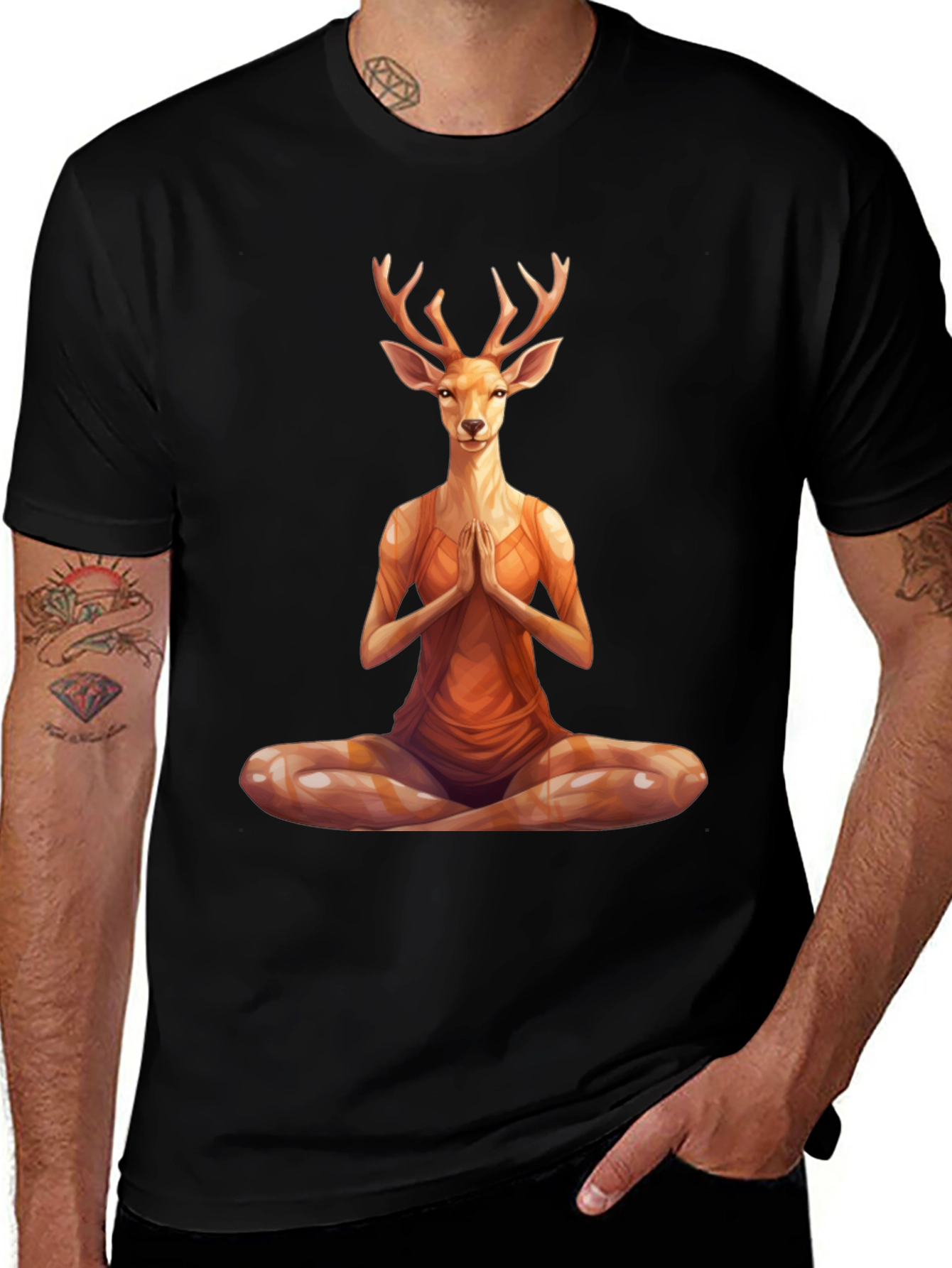 Yoga Deer T-Shirt - Meditating Animal Tee