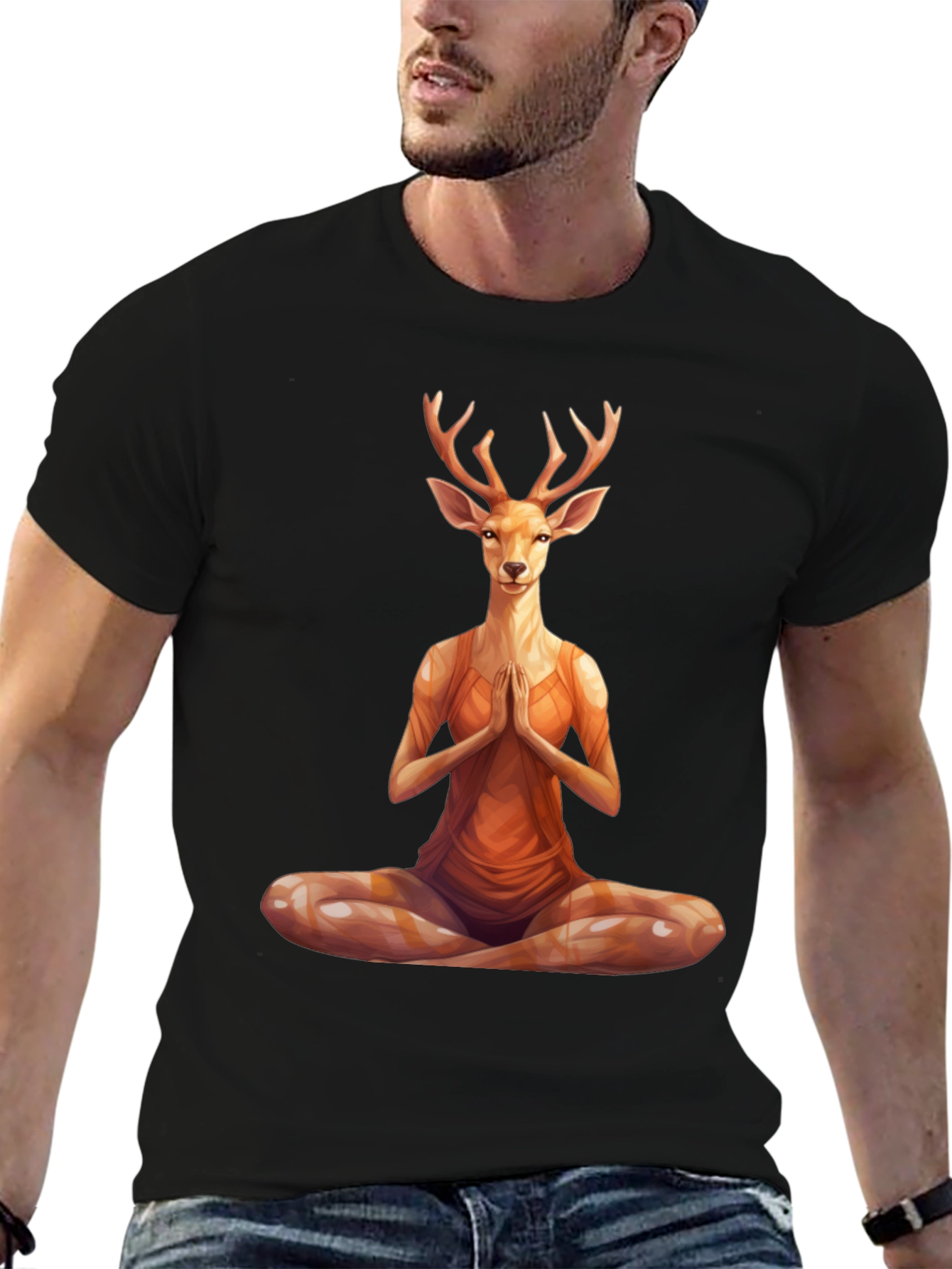 Yoga Deer T-Shirt - Meditating Animal Tee