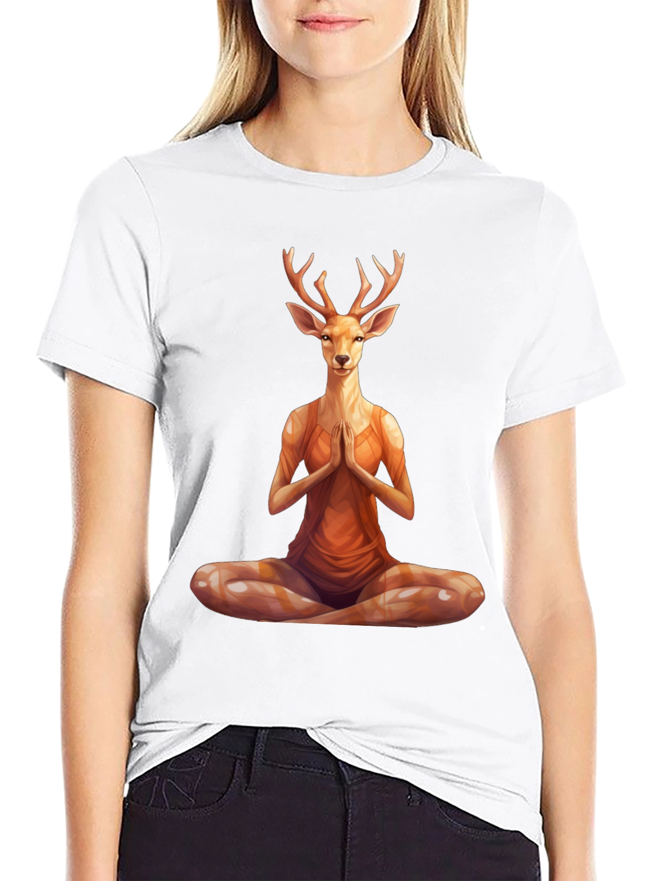 Yoga Deer T-Shirt - Meditating Animal Tee