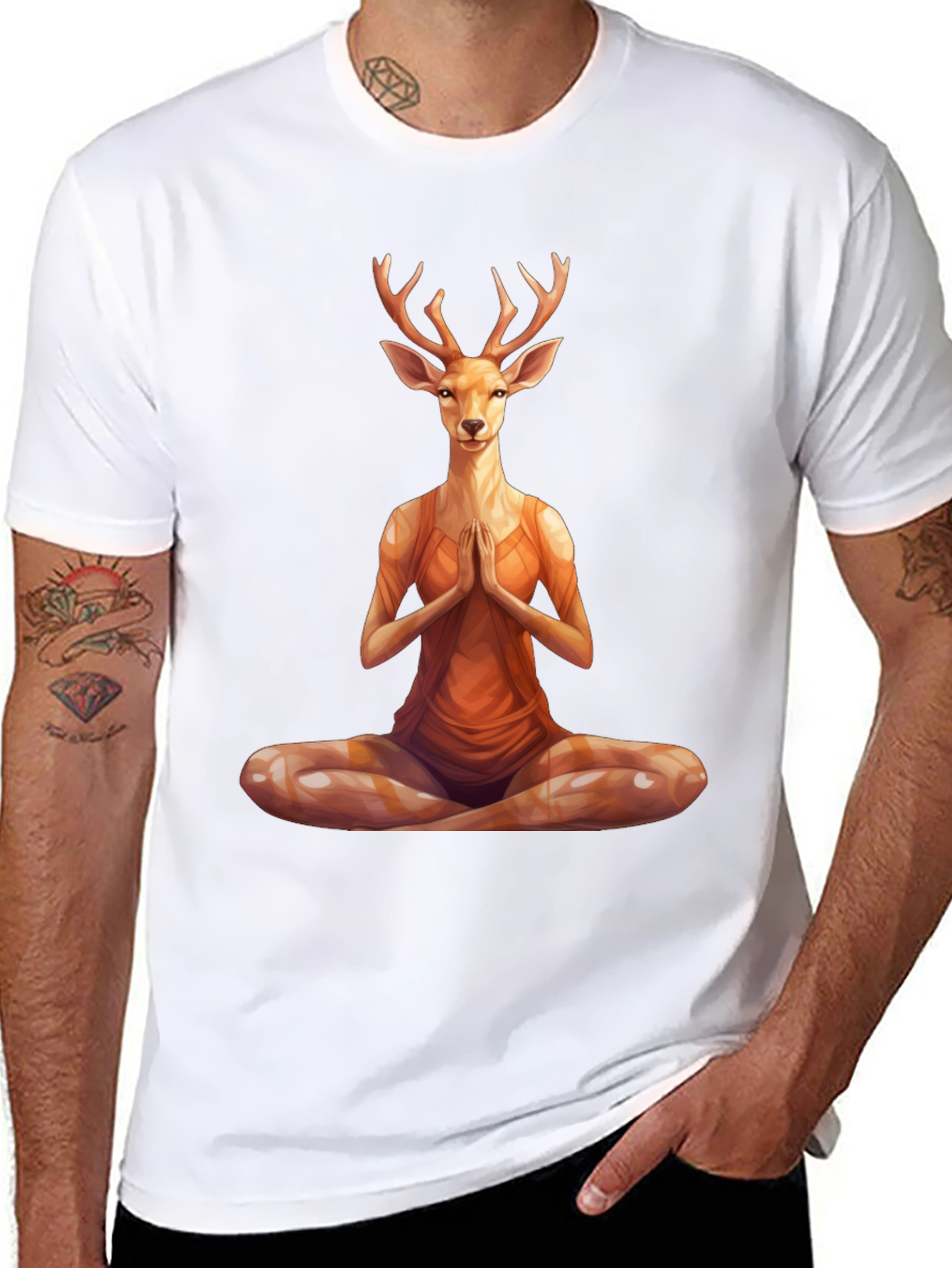 Yoga Deer T-Shirt - Meditating Animal Tee