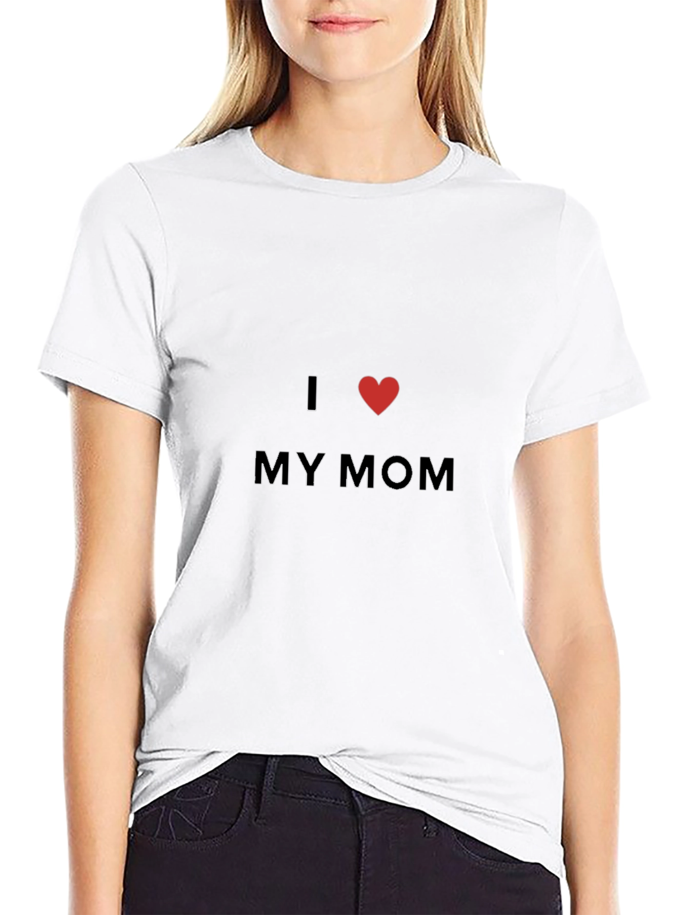 I Heart My Mom Black T-Shirt