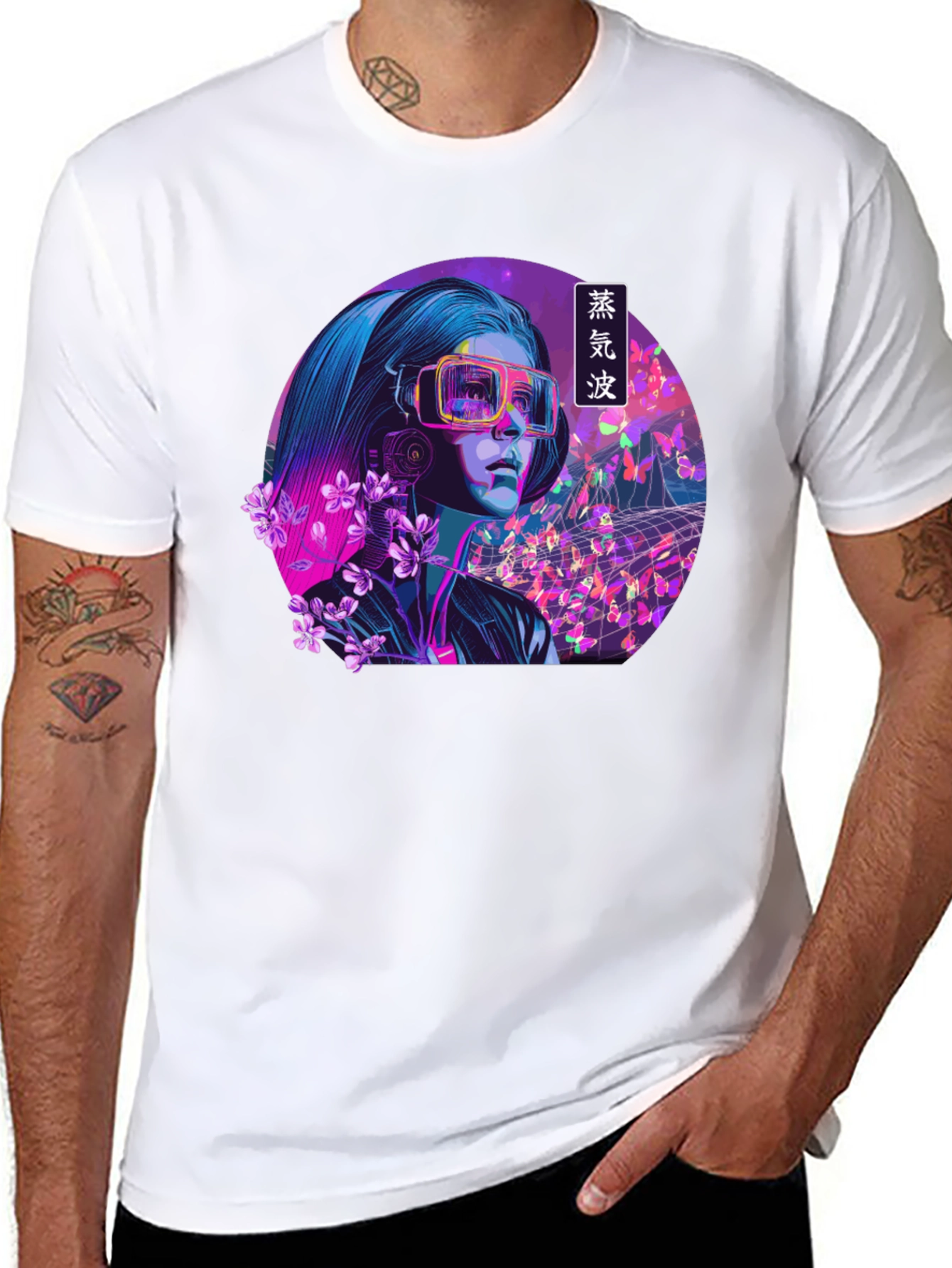 Vaporwave VR Girl Graphic Tee - Unique Design