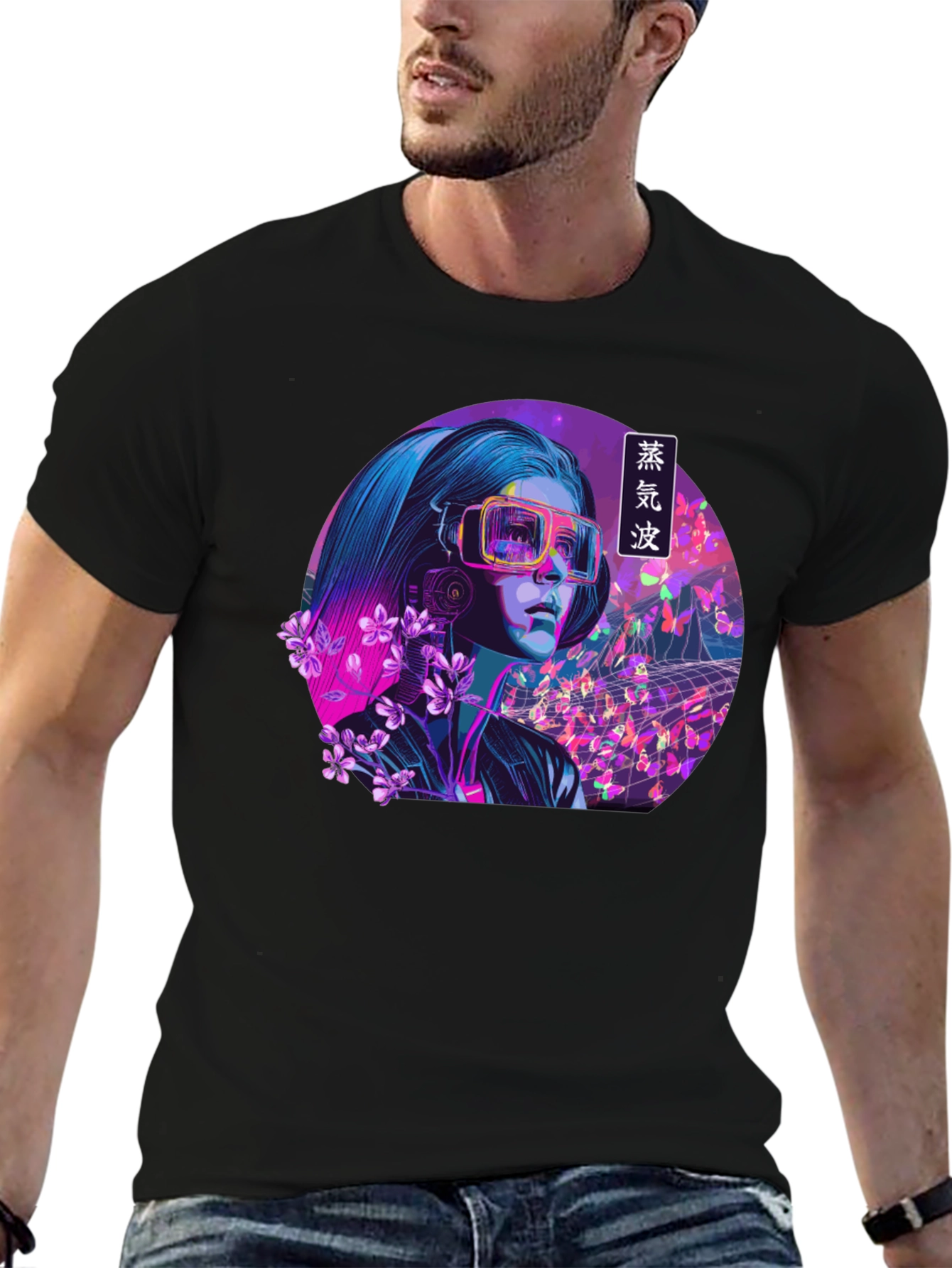 Vaporwave VR Girl Graphic Tee - Unique Design