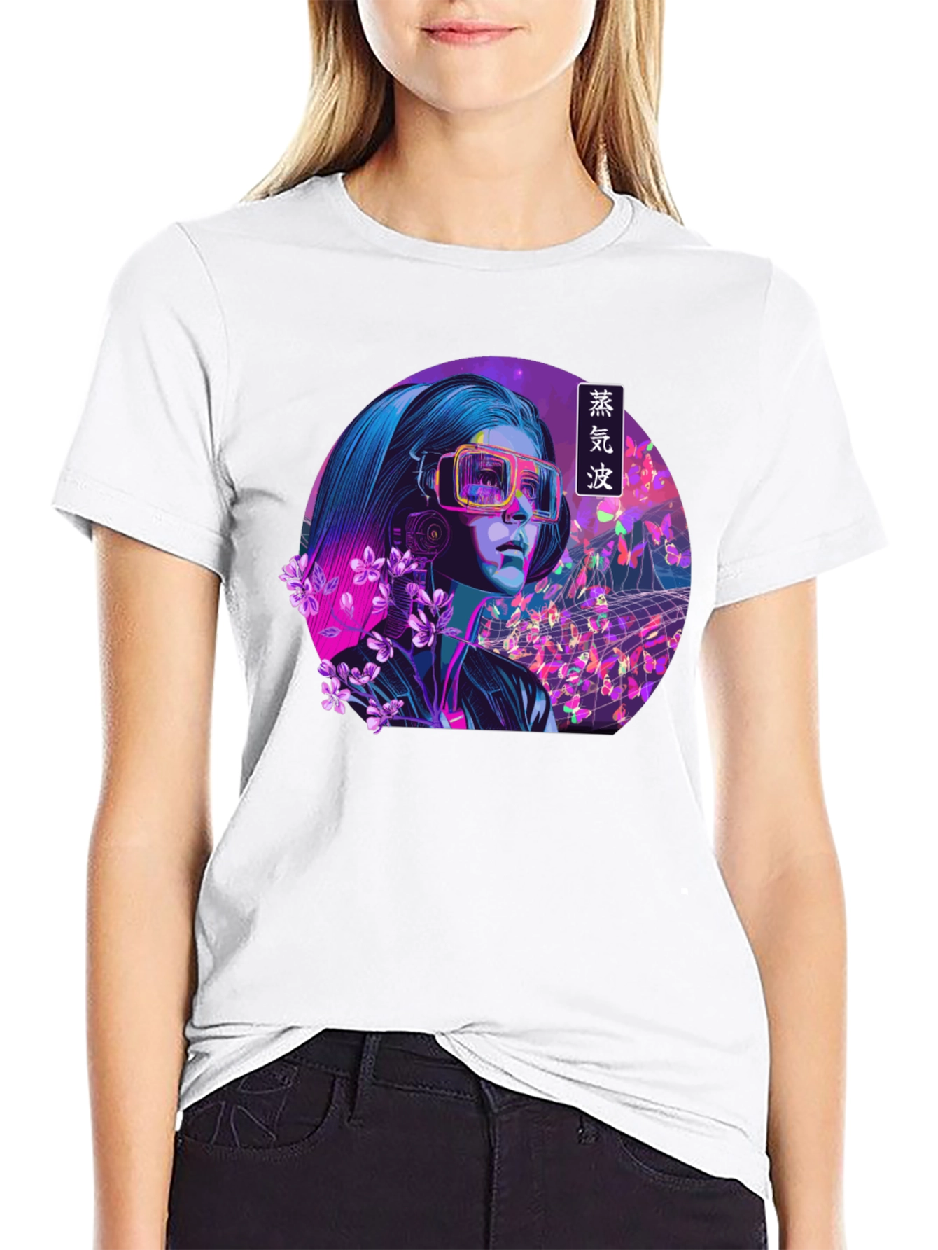 Vaporwave VR Girl Graphic Tee - Unique Design