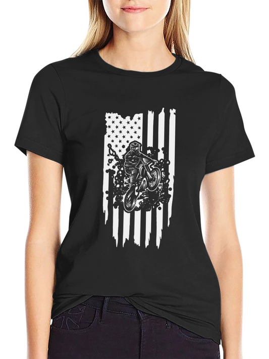 Motorcross American Flag Graphic Tee