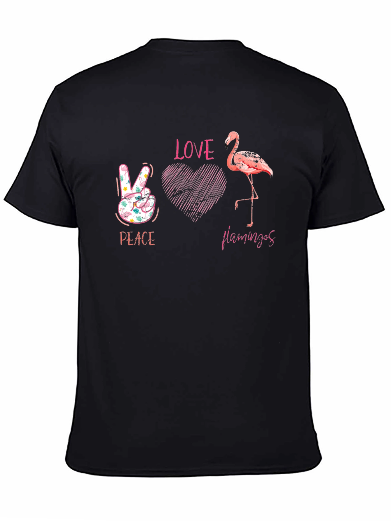 Peace Love Flamingos Graphic T-Shirt