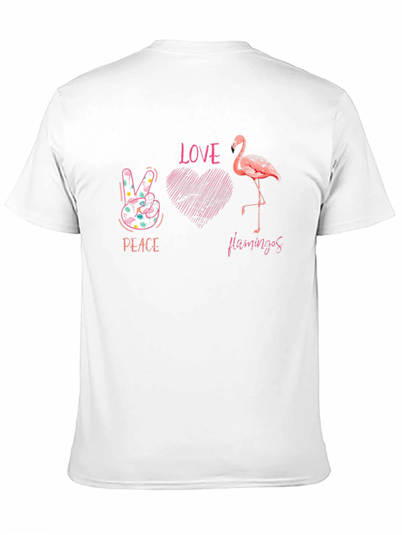 Peace Love Flamingos Graphic T-Shirt