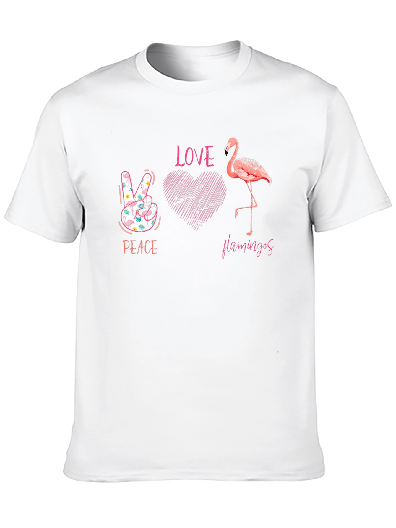 Peace Love Flamingos Graphic T-Shirt