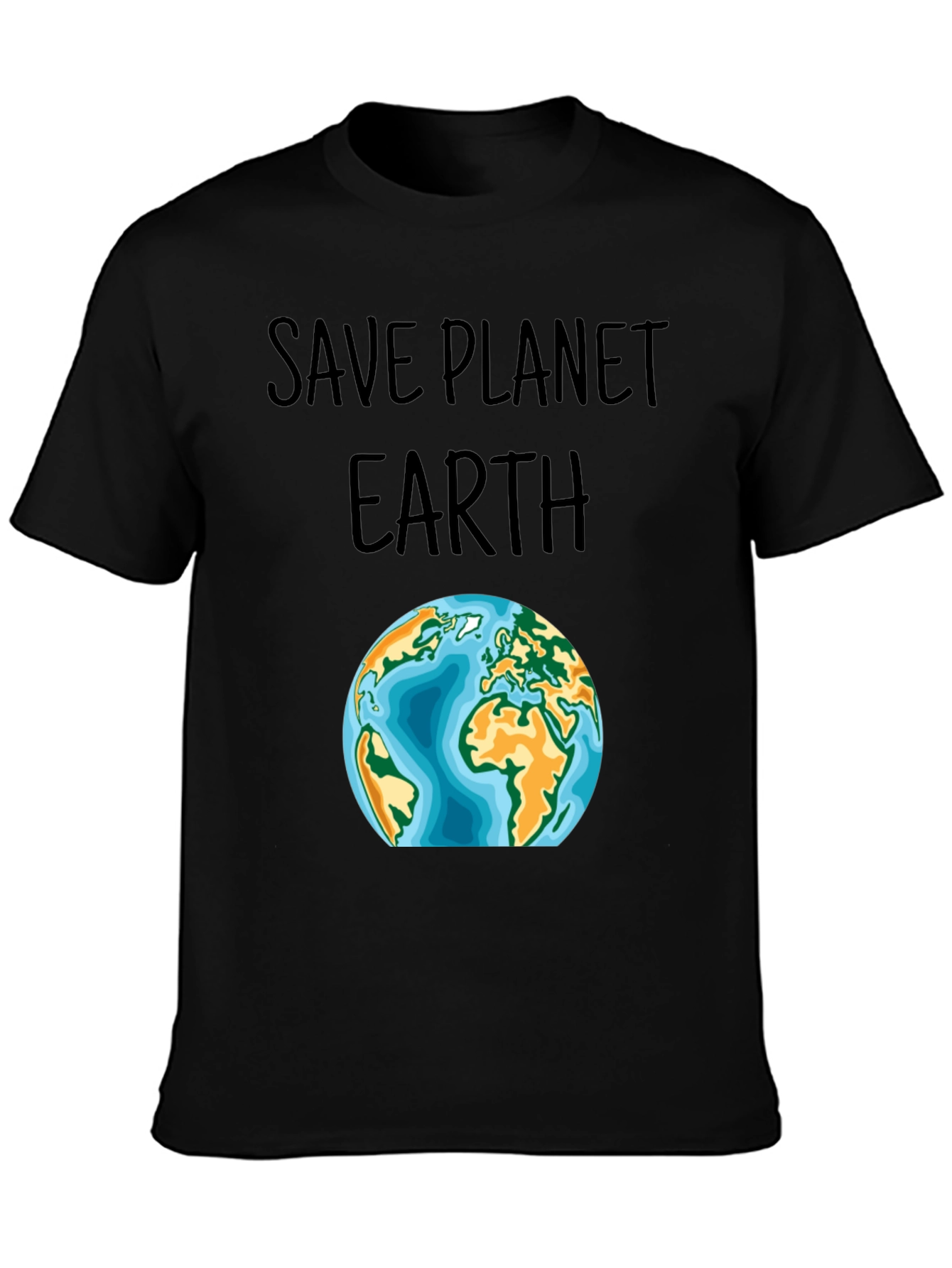 Save Planet Earth Graphic T-Shirt - Black