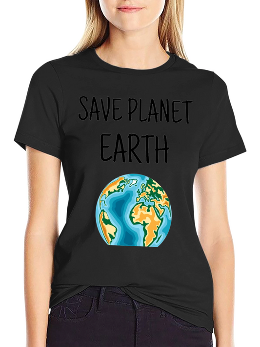 Save Planet Earth Graphic T-Shirt - Black