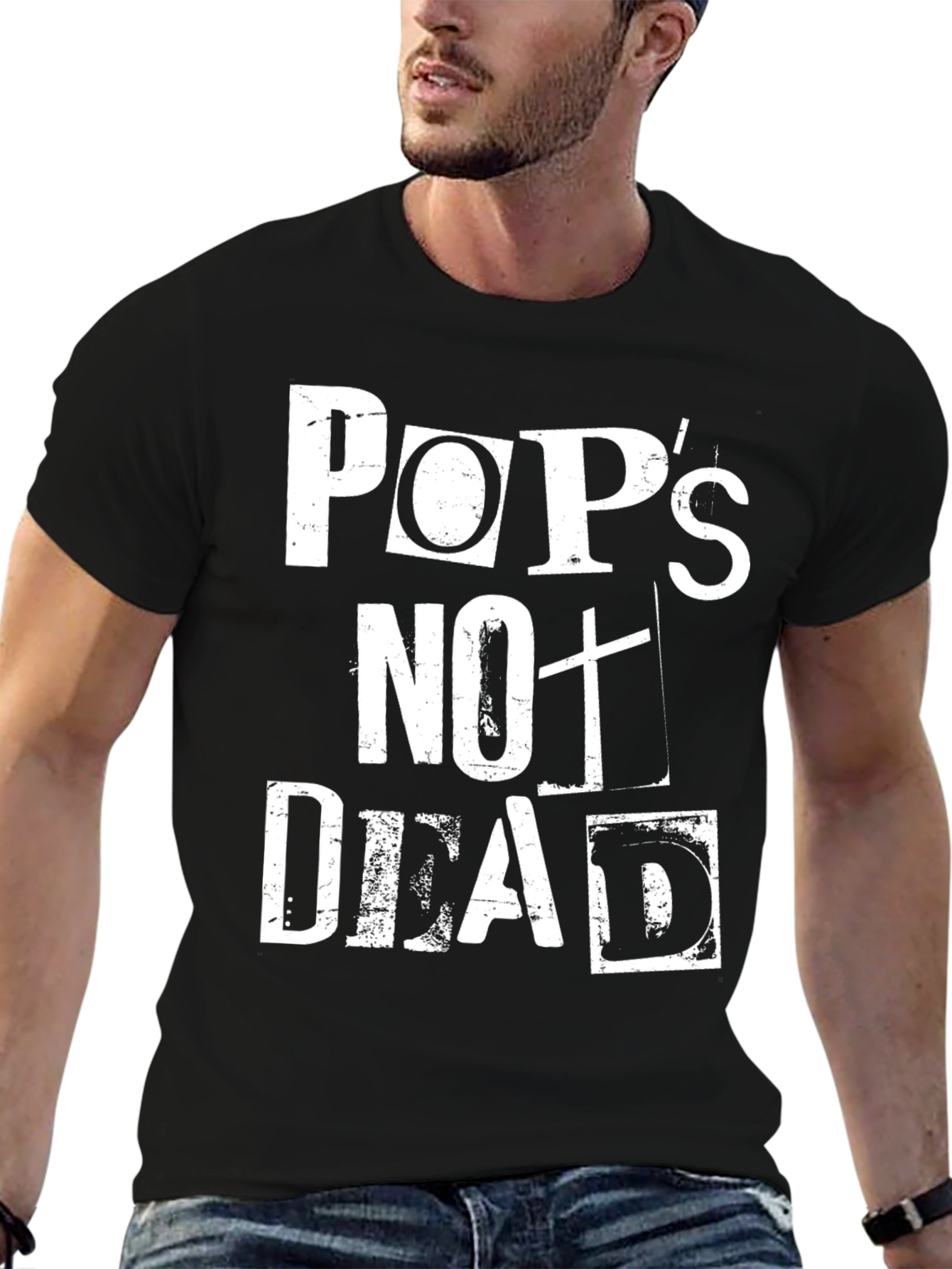 Pops Not Dead Black Graphic Tee