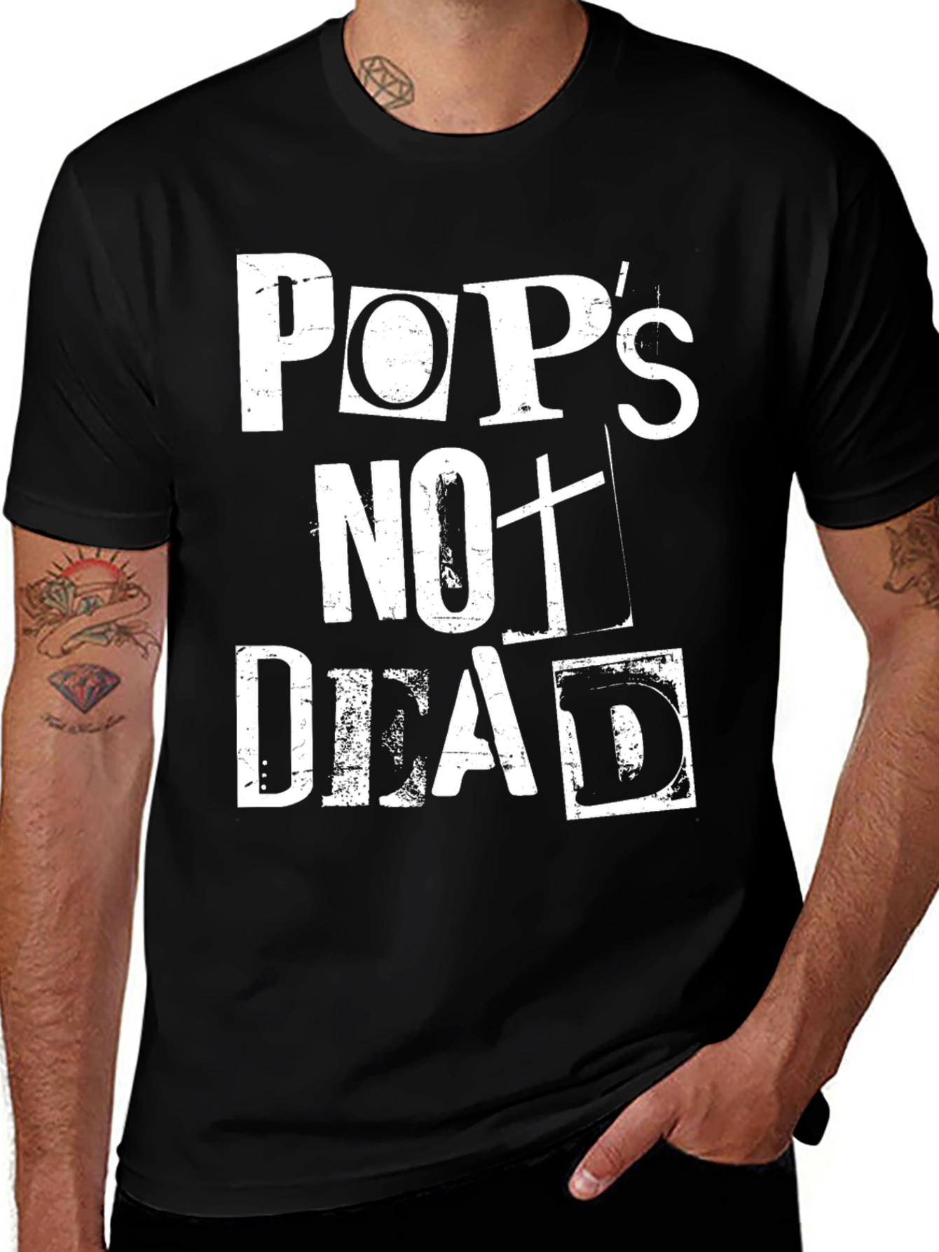 Pops Not Dead Black Graphic Tee