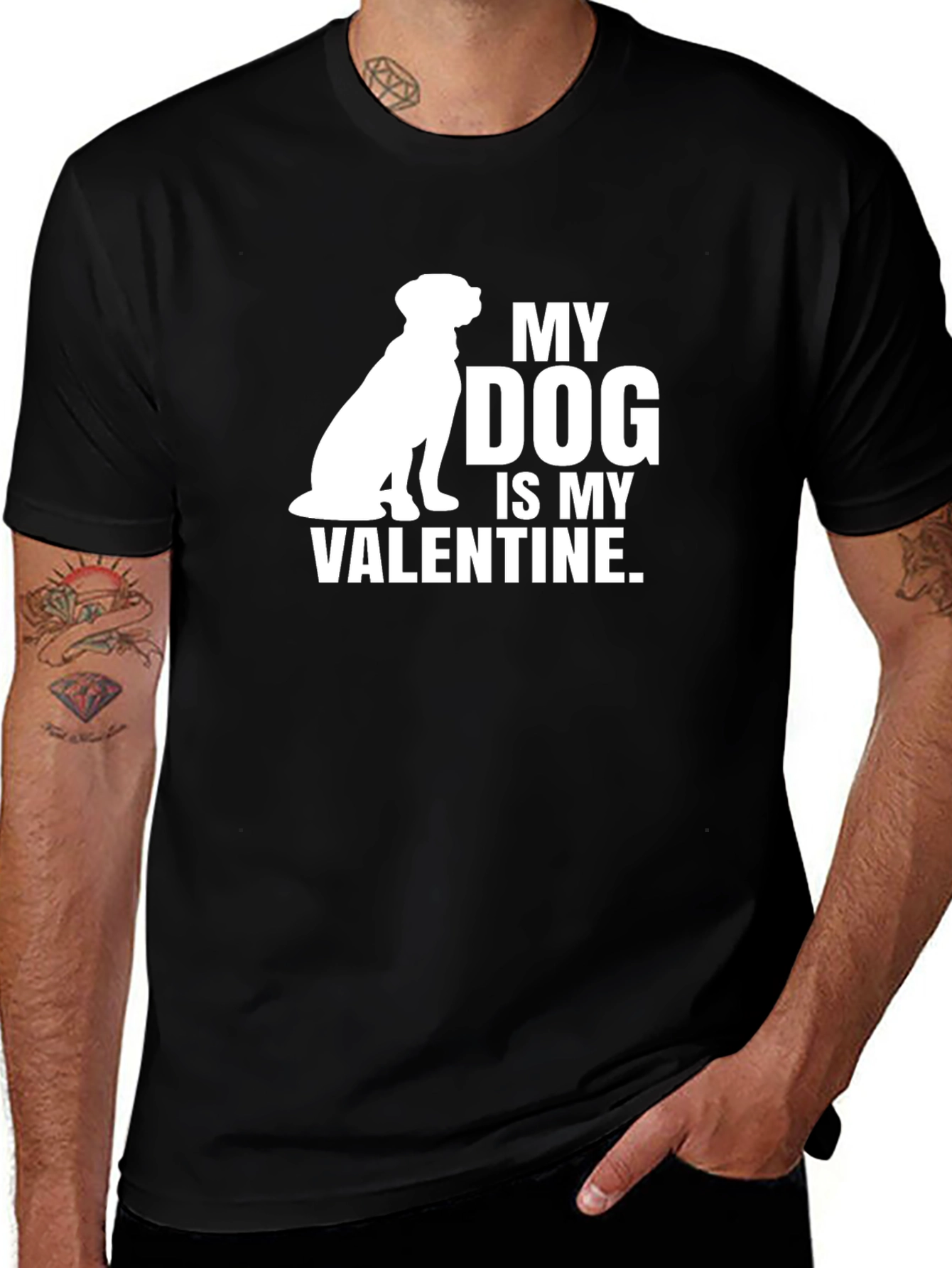 My Dog Is My Valentine T-Shirt - Black