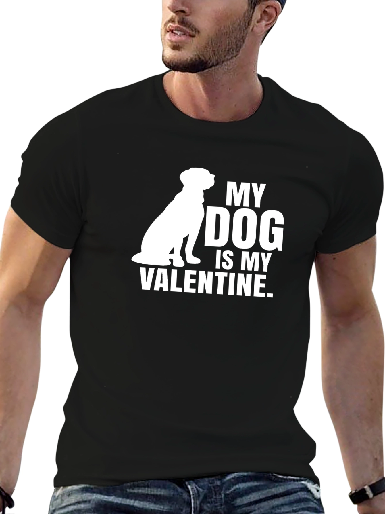 My Dog Is My Valentine T-Shirt - Black