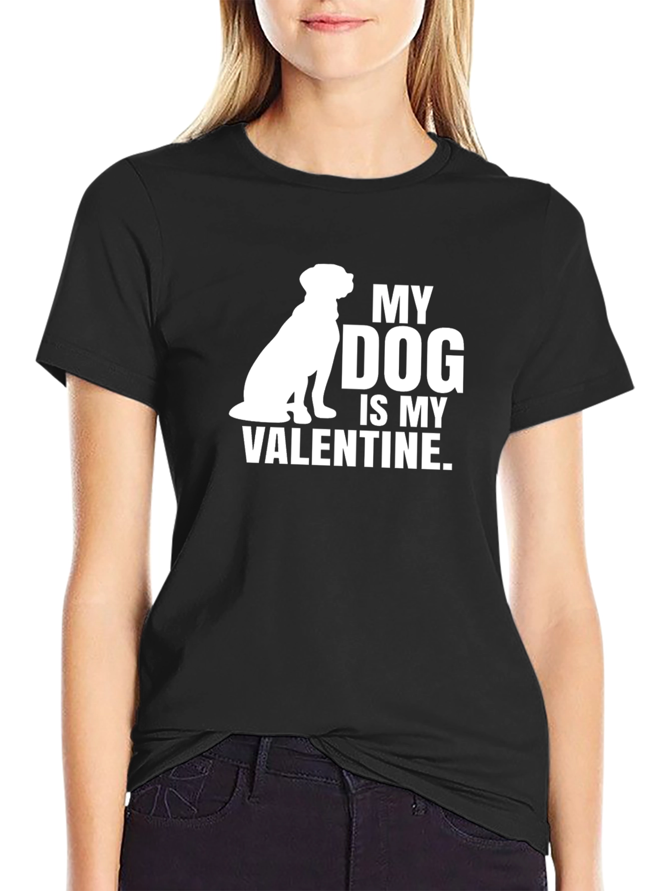 My Dog Is My Valentine T-Shirt - Black