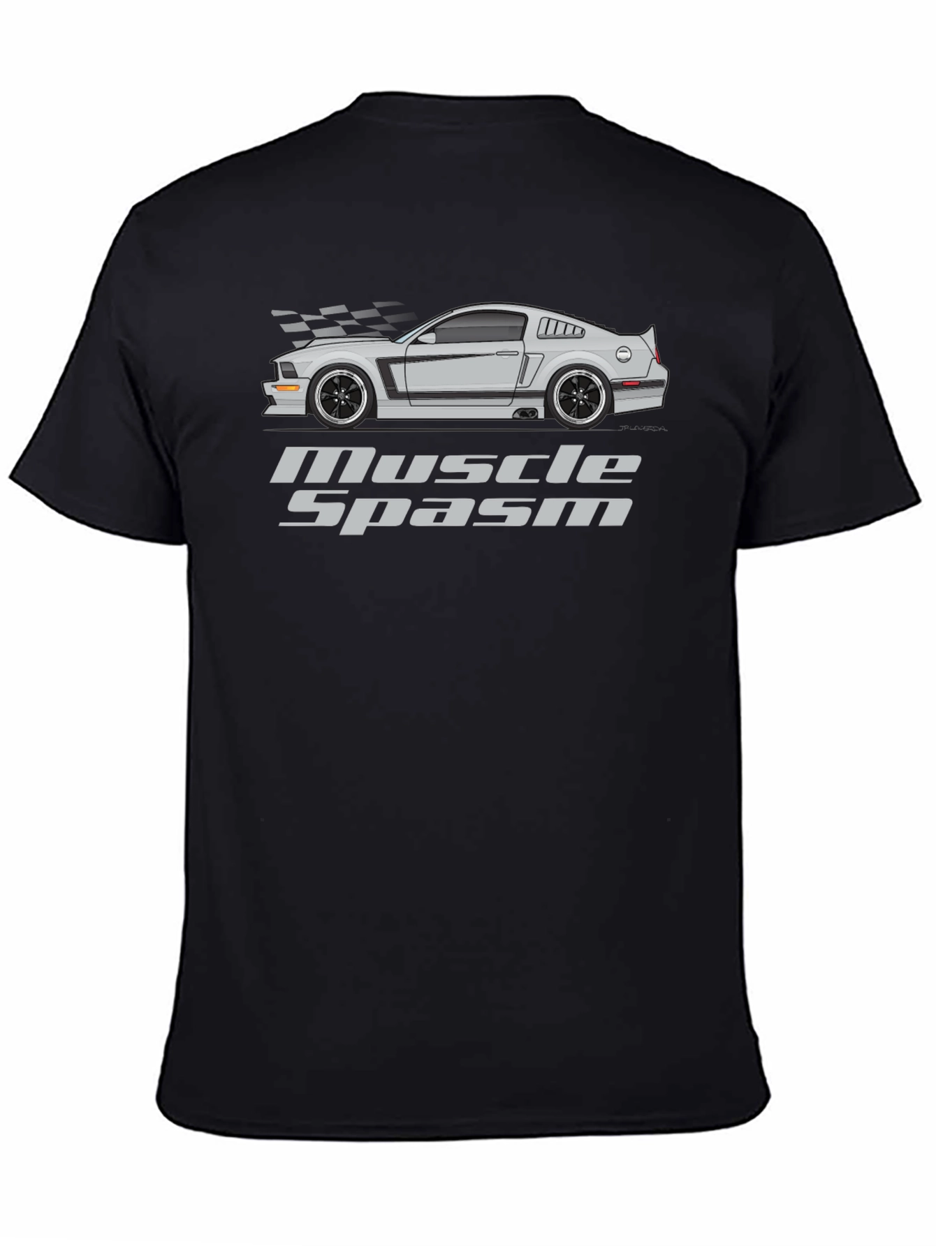 Muscle Spasm Car Graphic Black T-Shirt