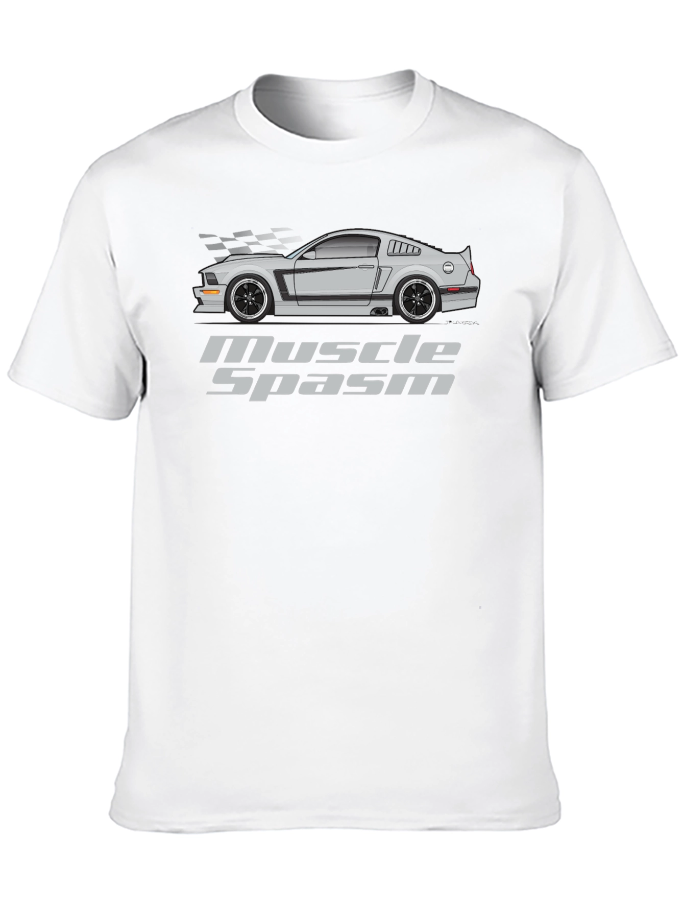Muscle Spasm Car Graphic Black T-Shirt