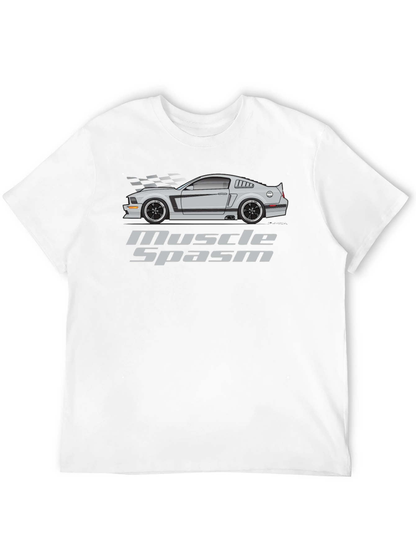 Muscle Spasm Car Graphic Black T-Shirt