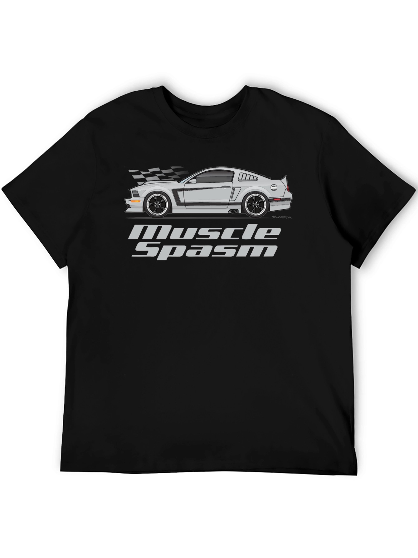 Muscle Spasm Car Graphic Black T-Shirt
