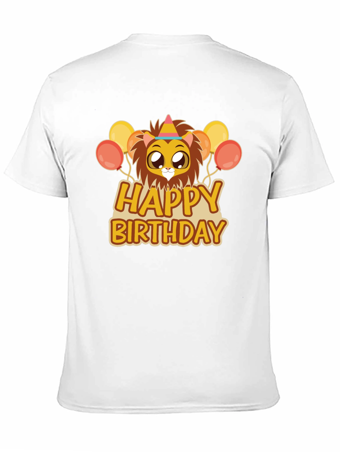 Happy Birthday Lion Graphic Tee - Black
