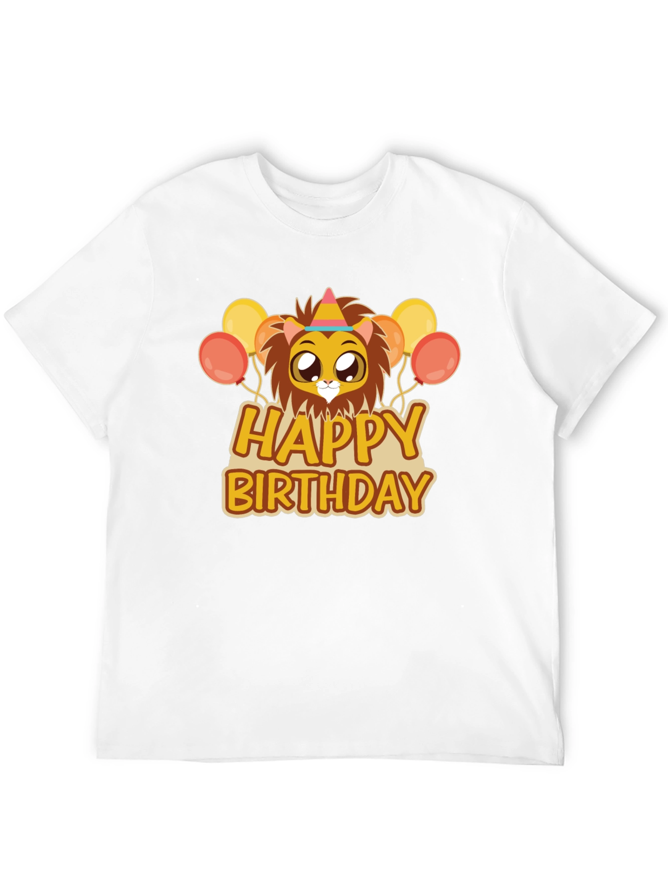 Happy Birthday Lion Graphic Tee - Black