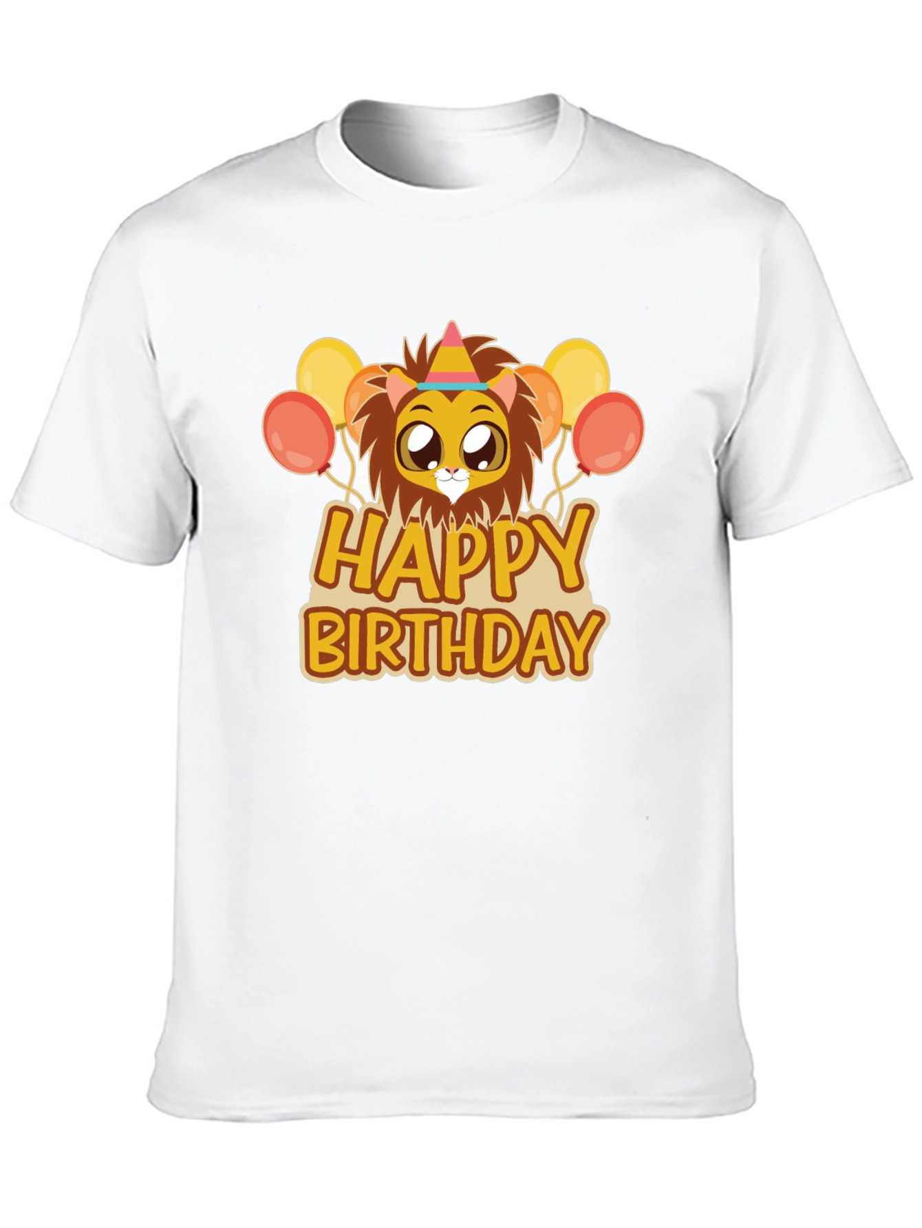 Happy Birthday Lion Graphic Tee - Black