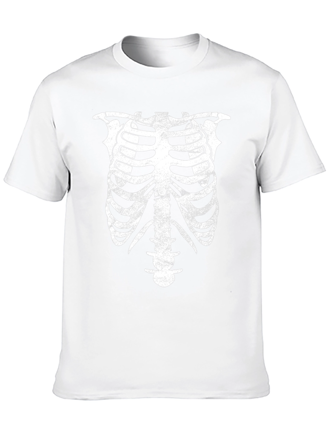 Skeleton Rib Cage Graphic Print Black T-Shirt