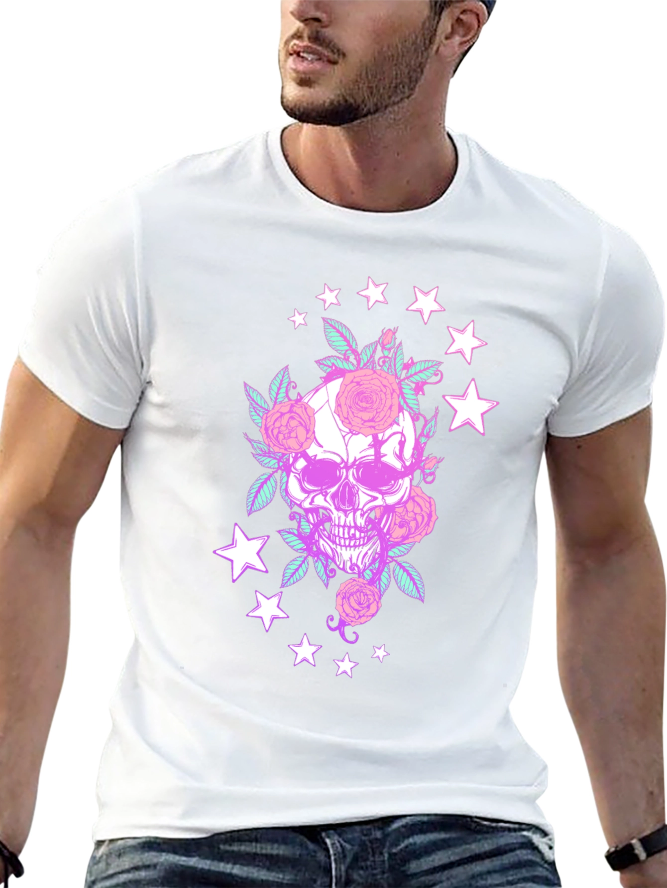 Skull & Roses Graphic Tee - Black T-Shirt