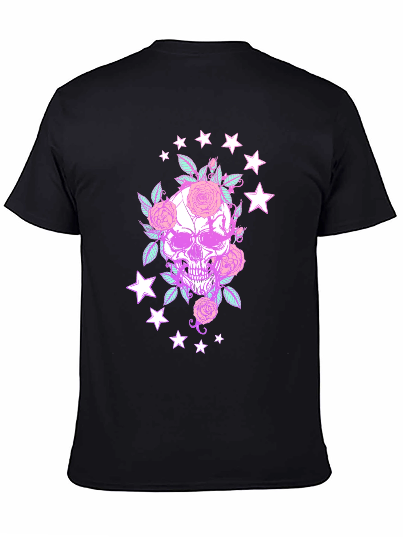 Skull & Roses Graphic Tee - Black T-Shirt