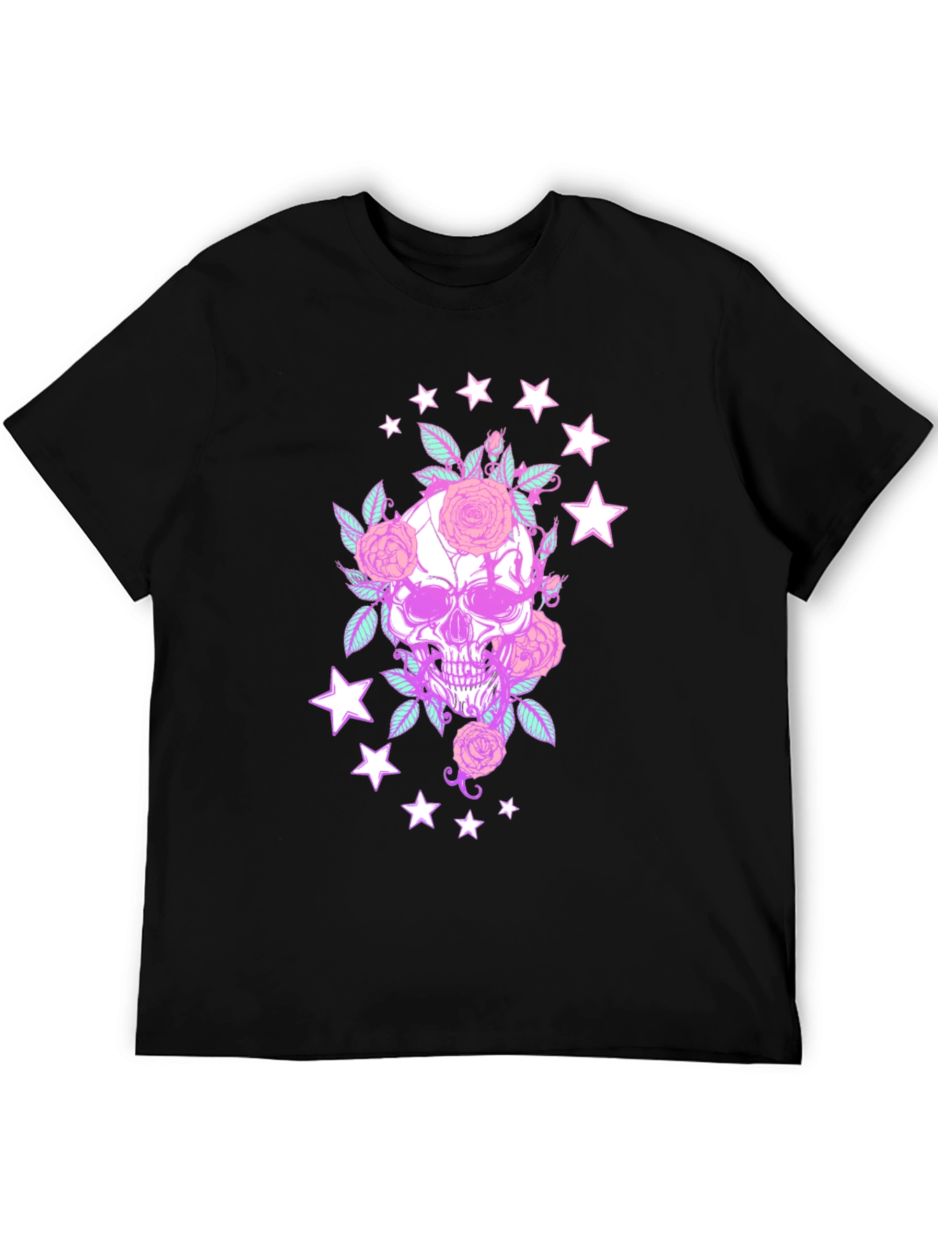 Skull & Roses Graphic Tee - Black T-Shirt