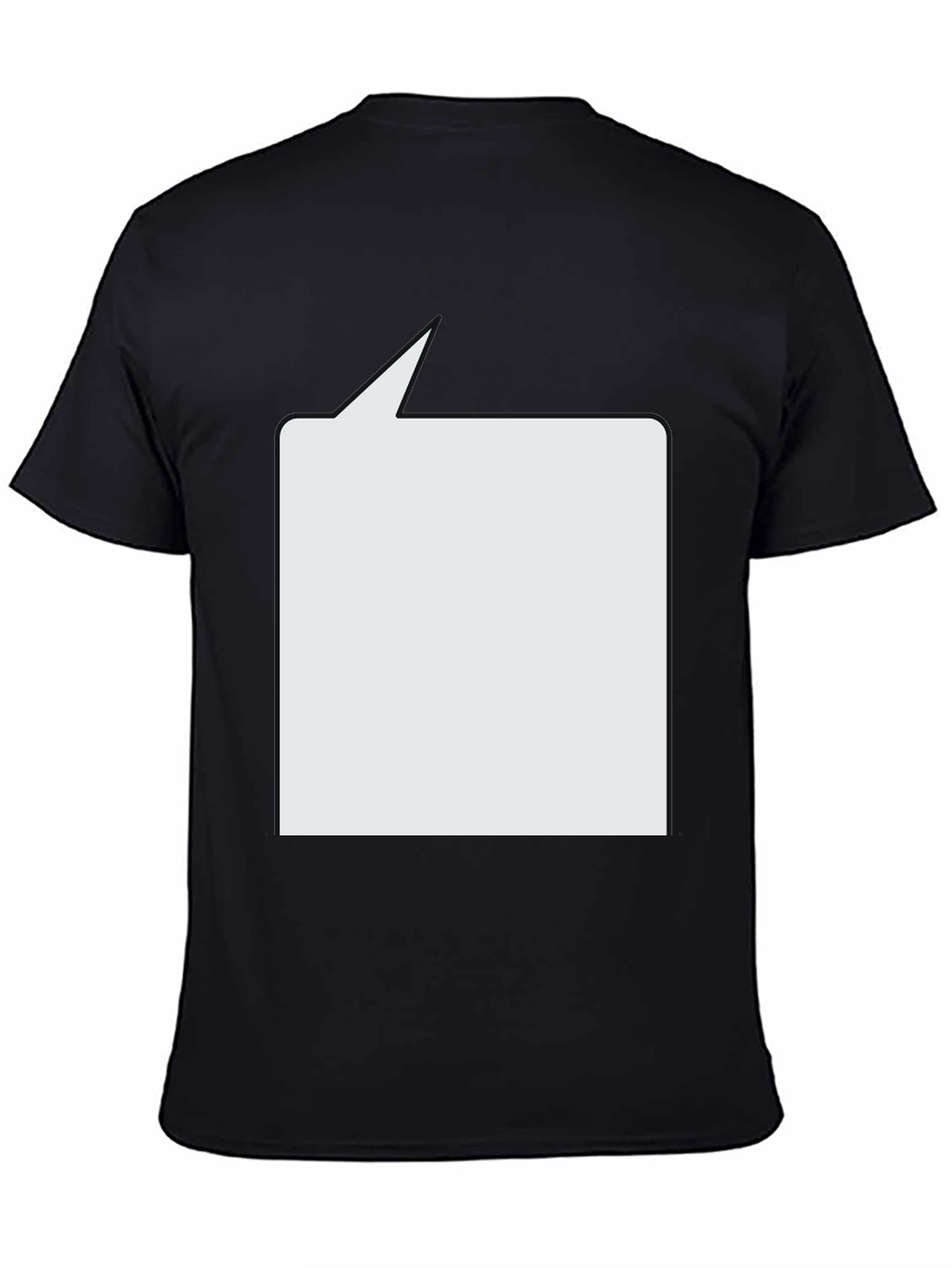 Black T-Shirt with Customizable Speech Bubble