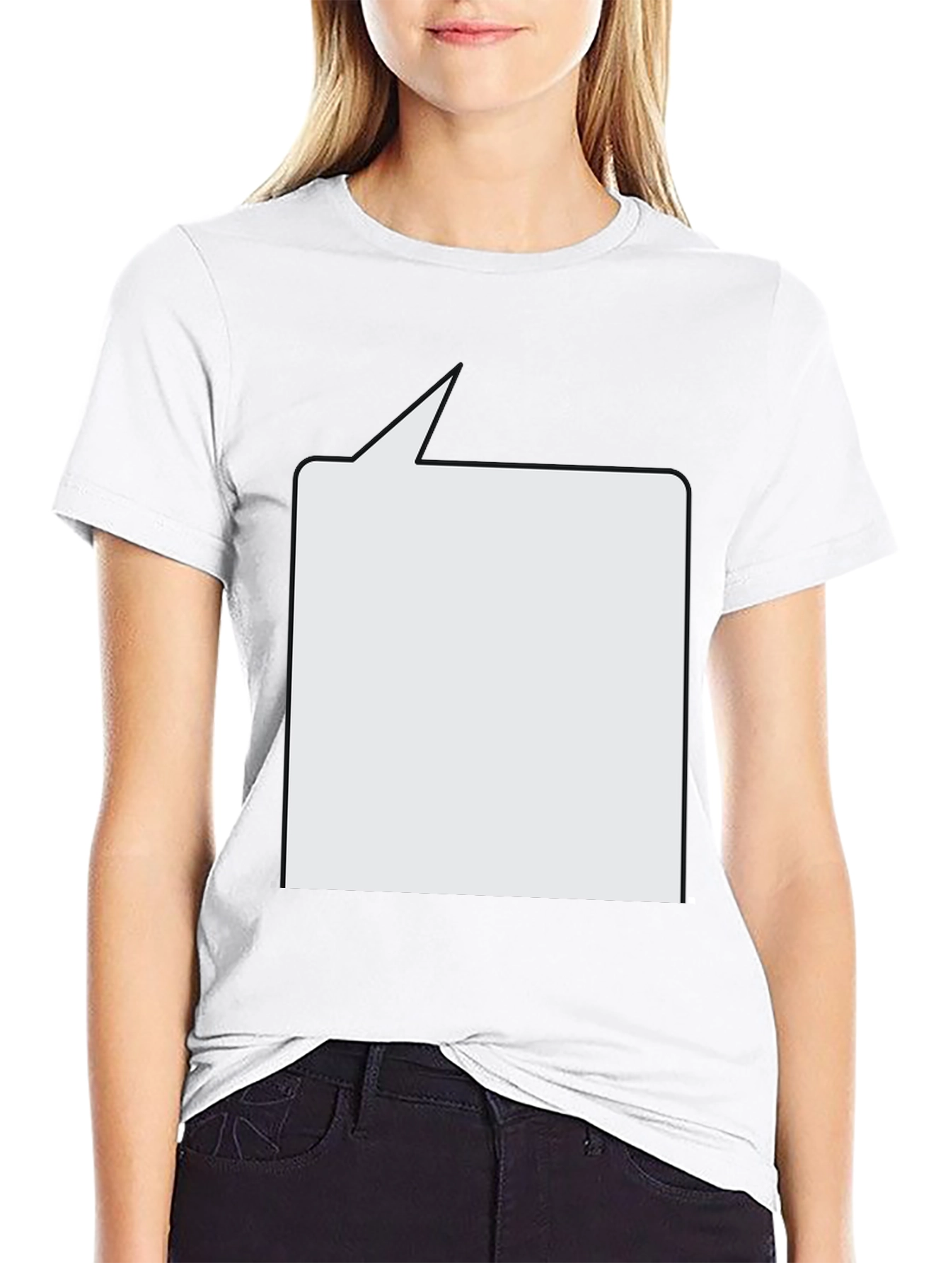 Black T-Shirt with Customizable Speech Bubble