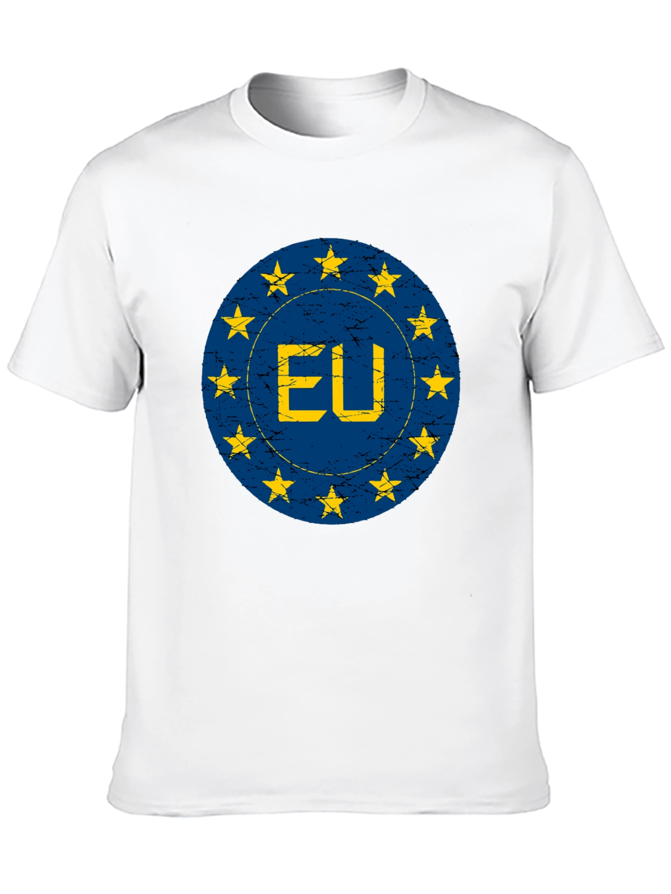 EU Flag Star Circle Graphic T-Shirt - Black