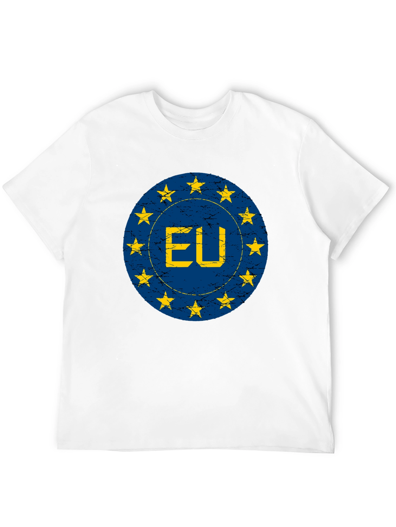 EU Flag Star Circle Graphic T-Shirt - Black