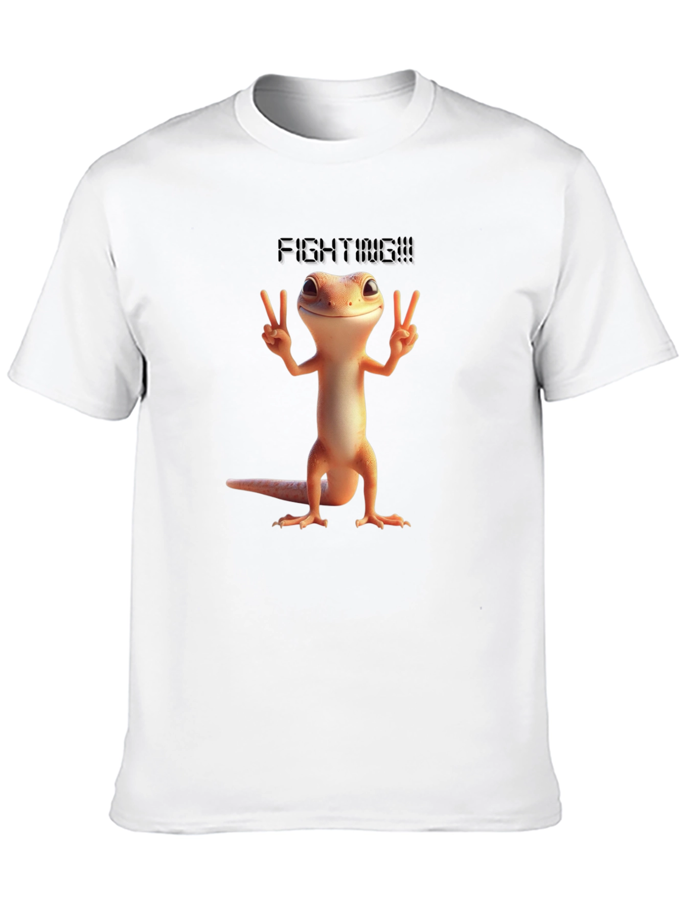Fighting Gecko T-Shirt - Black Cotton Blend